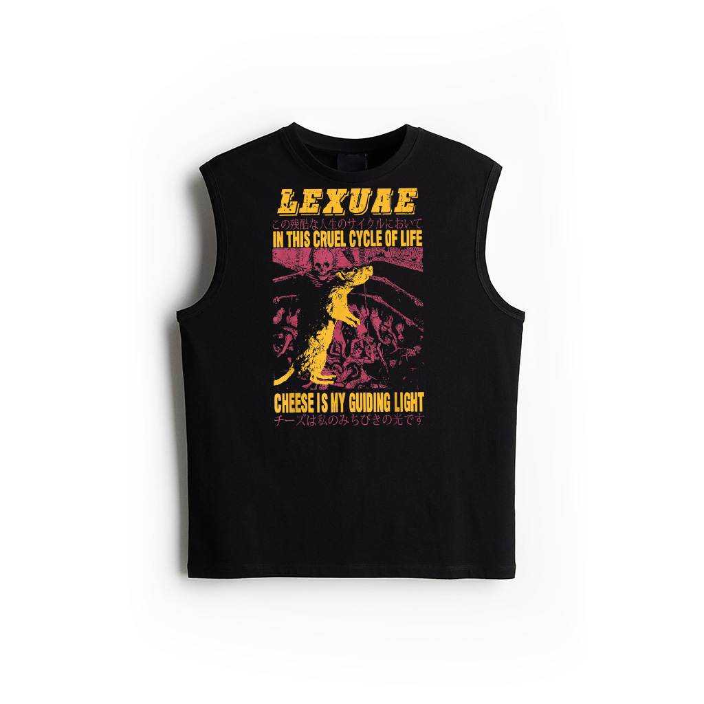 Cheese Is My Guiding Light Japan Tokyo Vintage Weird Rat Tank Top