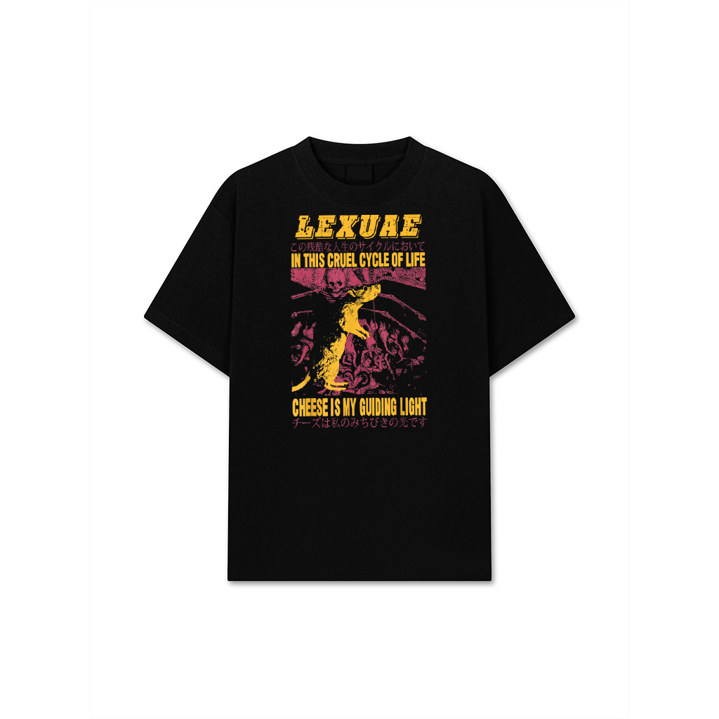 Cheese Is My Guiding Light Japan Tokyo Vintage Weird Rat T-Shirt