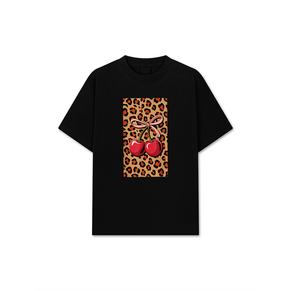 Cheetah Leopard Cherry Cherries Vintage Playful T-Shirt 26-06-2025