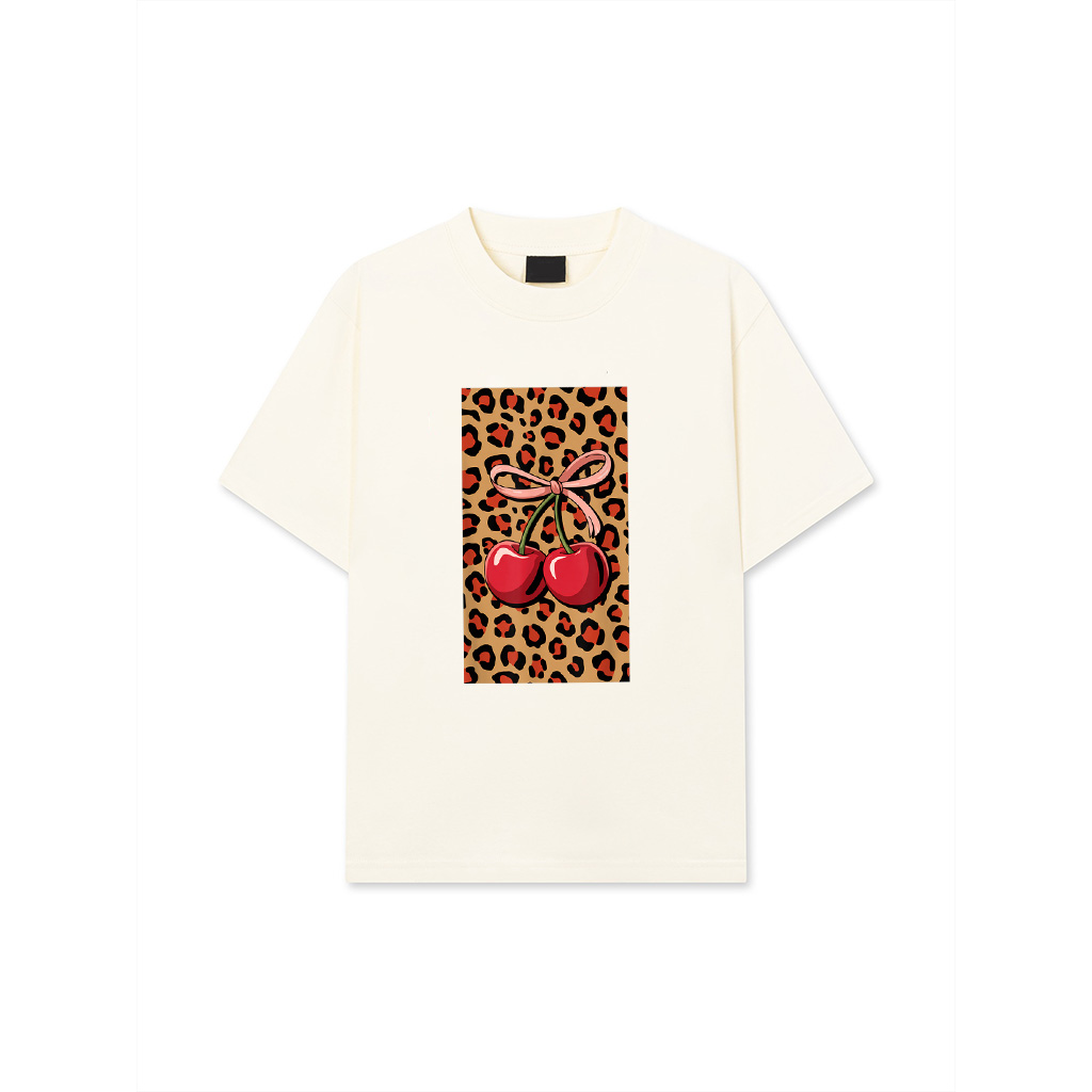 Cheetah Leopard Cherry Cherries Vintage Playful T-Shirt 26-06-2025