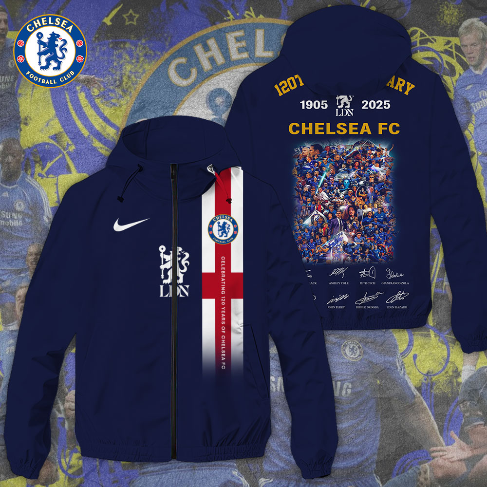 Chelsea EPL Style Windbreaker Jacket For Fans EPL Style Windbreaker Jacket For Fans