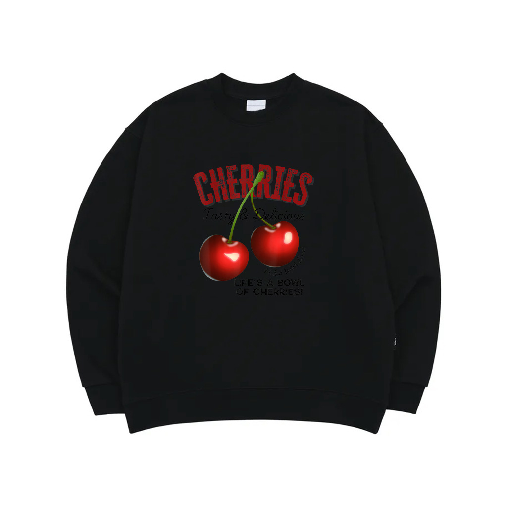 Cherries Retro Style Vintage Tee, Old Style Cherries Fruit Sweatshirt