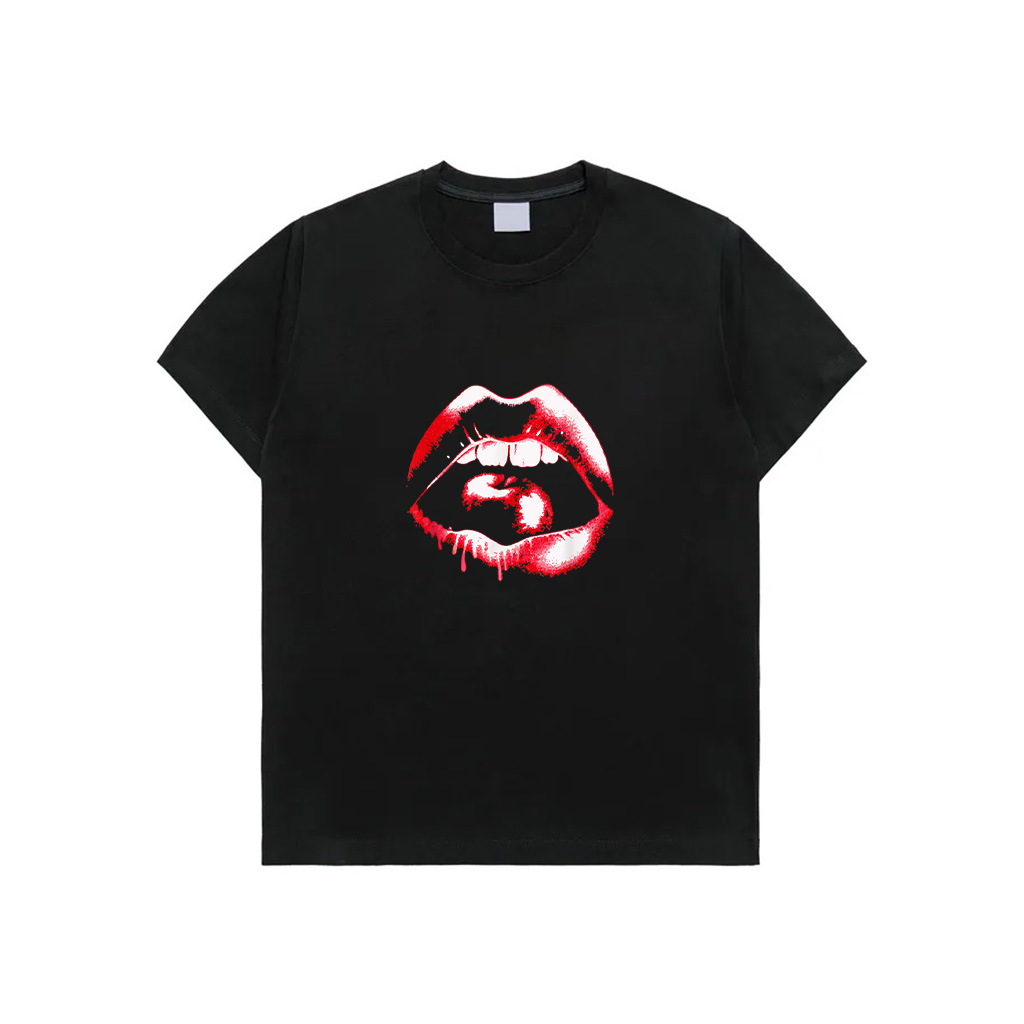 Cherry Lips Vintage Sexy Kissable Biting Lips Graphic T-Shirt