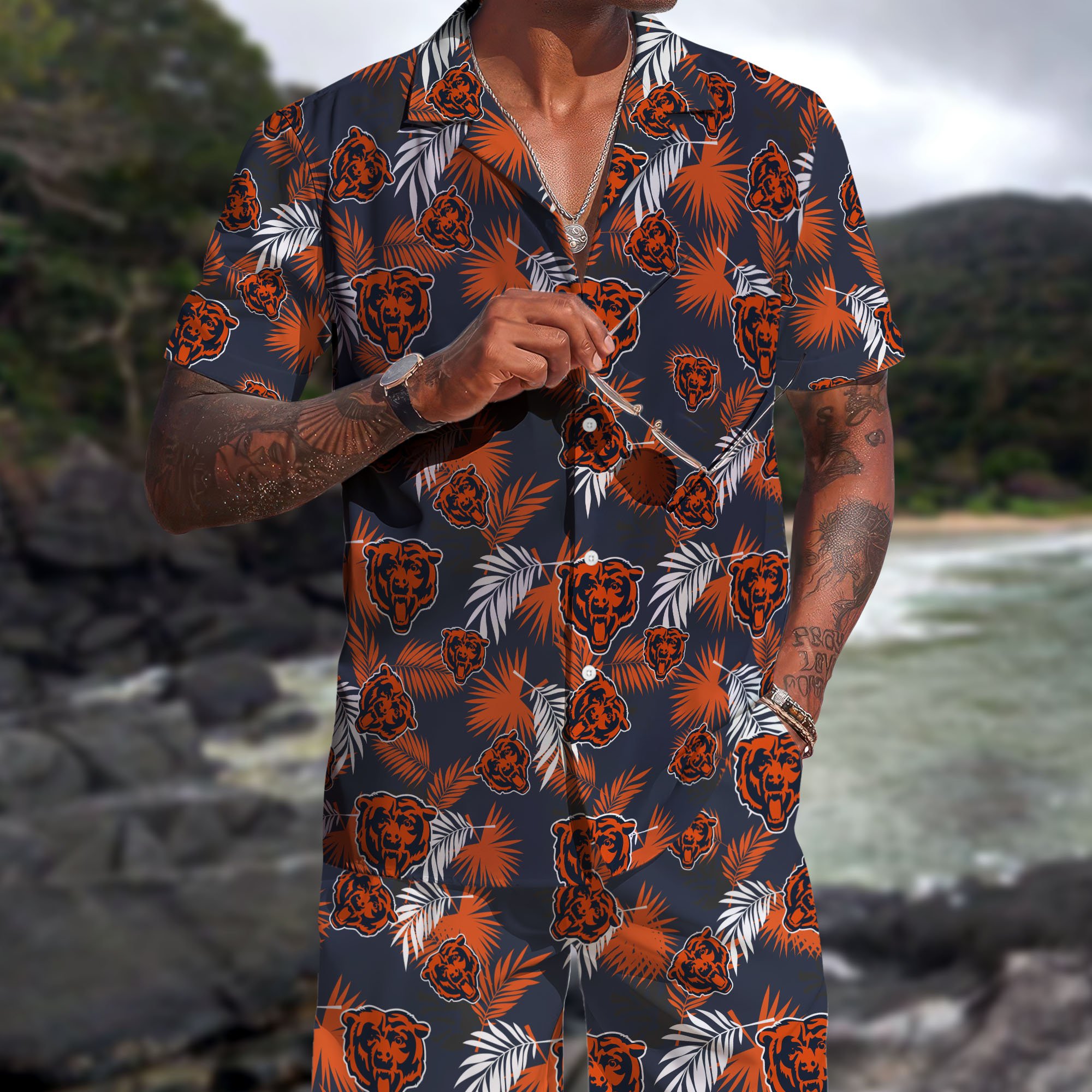 Chicago Bears Hawaiian Shorts Set 2025 Version, Hawaiian Shirts, Sports Shorts, Gifts For Fan