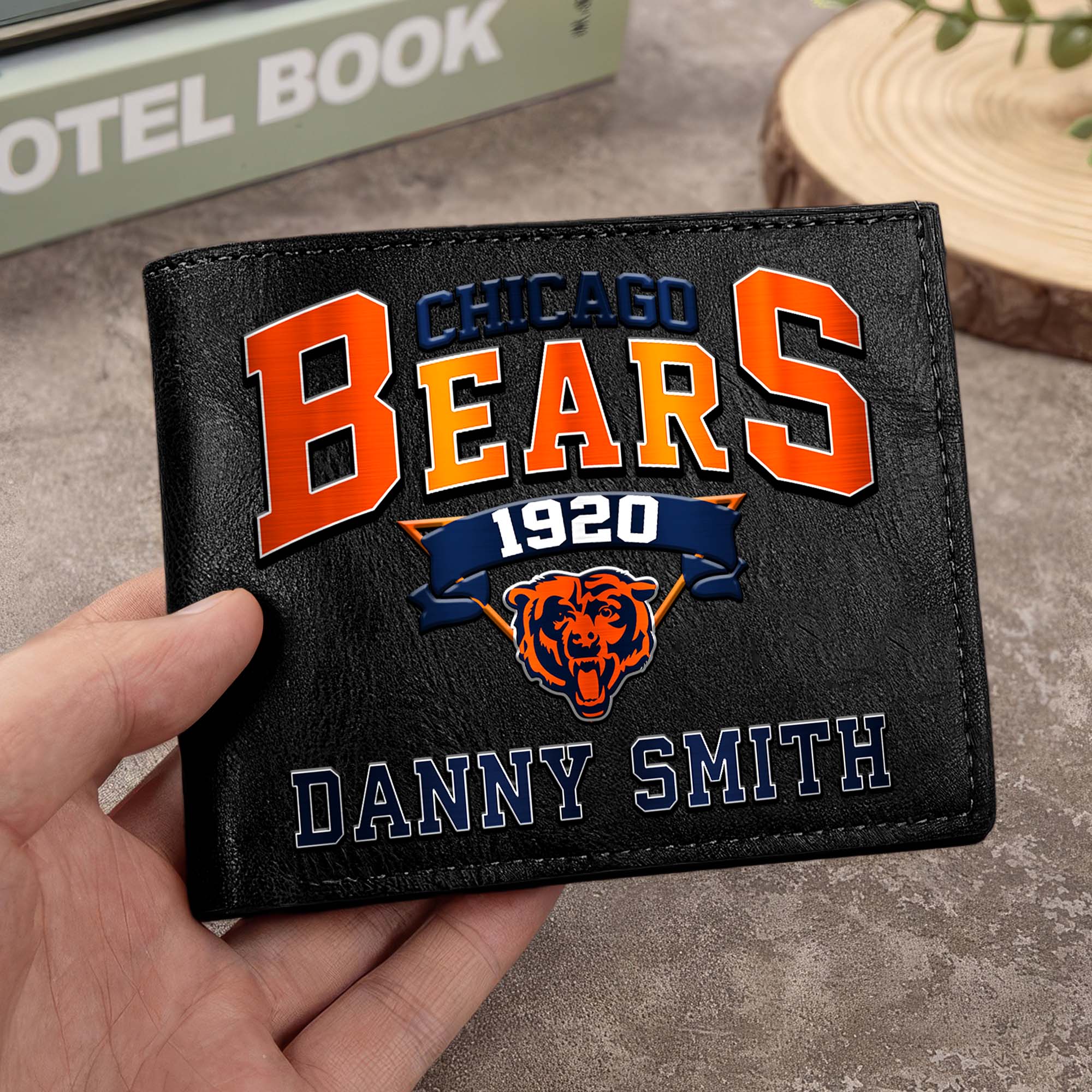 Chicago Bears Men Wallet Custom Your Name, Football Team Men Wallet For Fans, Gifts For Football Lovers
