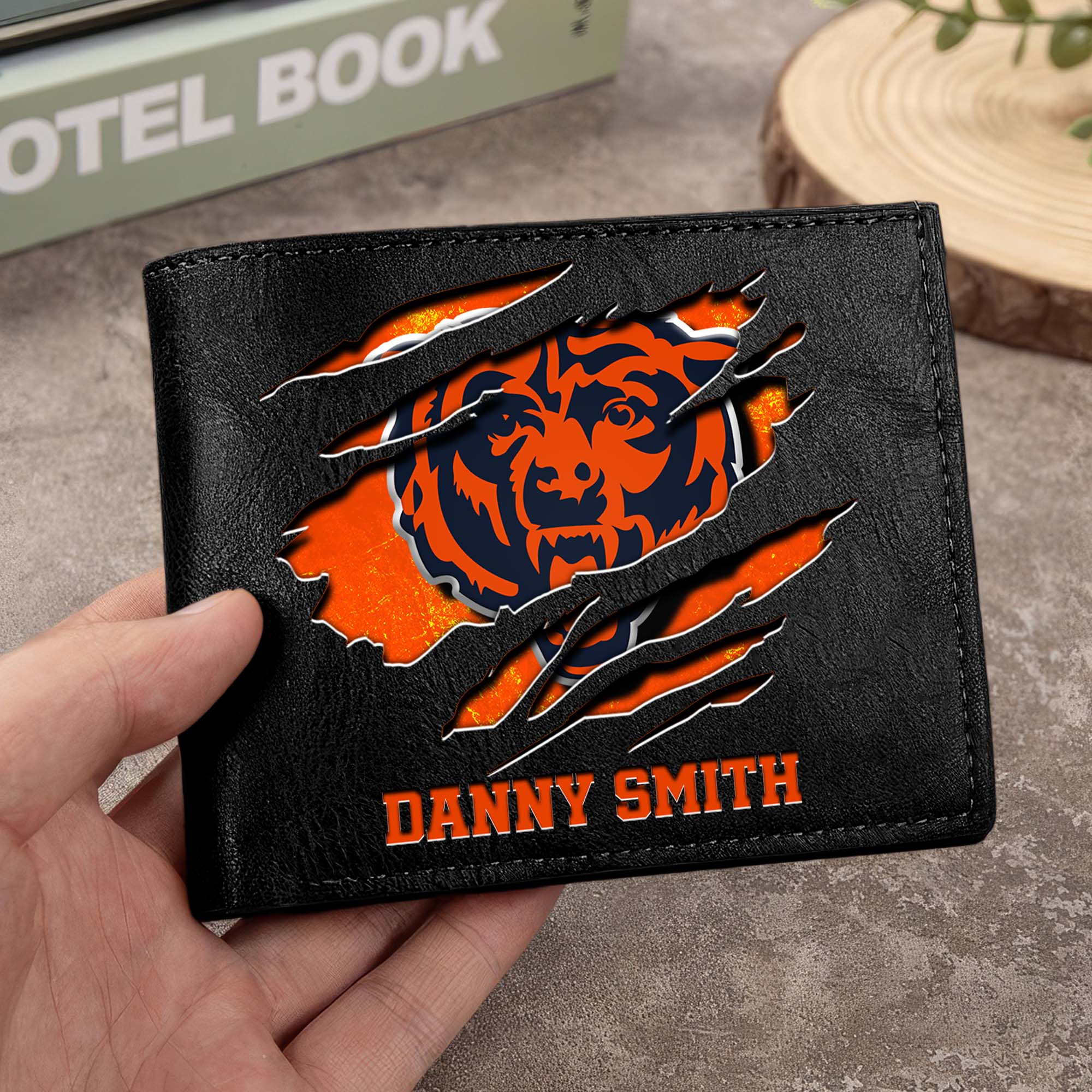 Chicago Bears Men Wallet Custom Your Name, Football Team Men Wallet For Fans, Gifts For Football Lovers