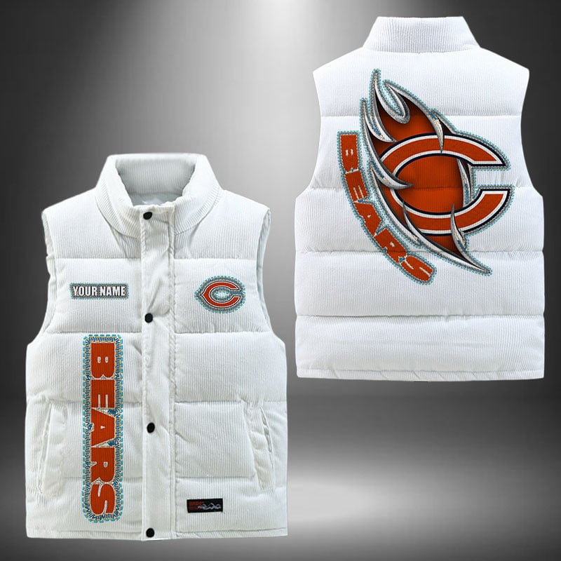 Chicago Bears NFL Personalized Puffer Jacket For Fan