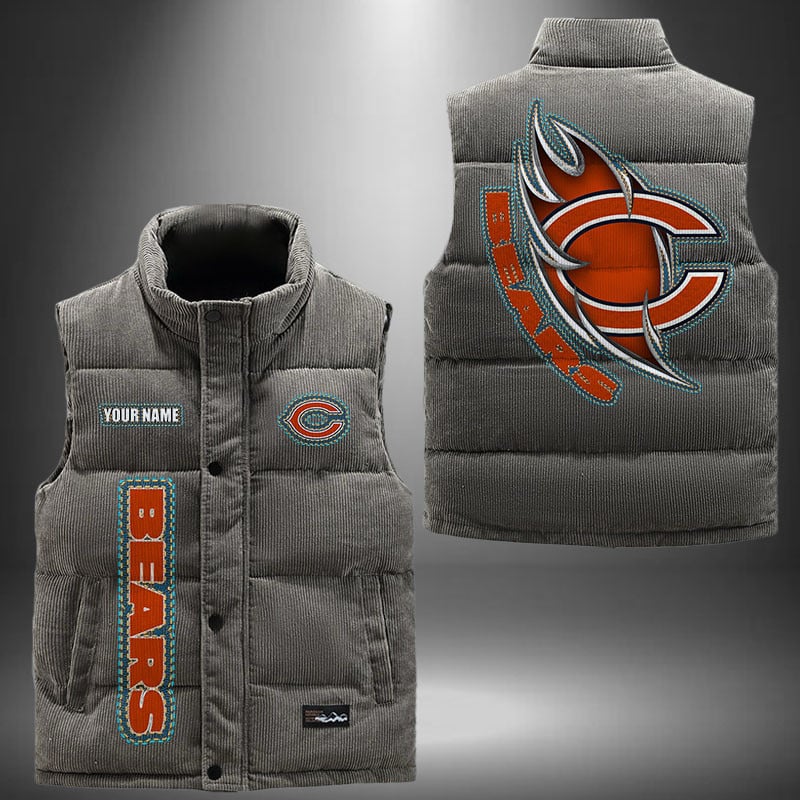 Chicago Bears NFL Personalized Puffer Jacket For Fan