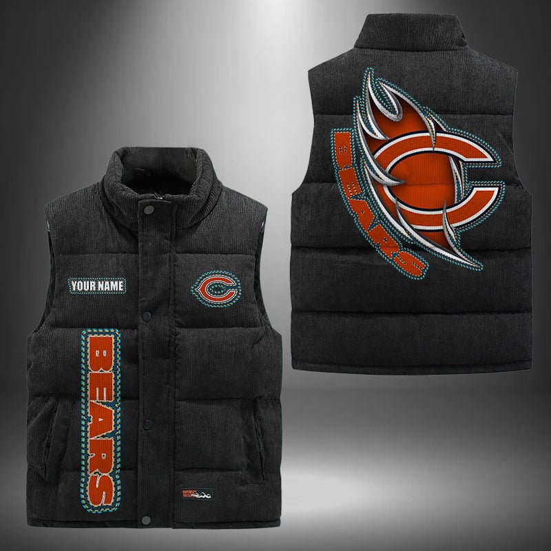 Chicago Bears NFL Personalized Puffer Jacket For Fan
