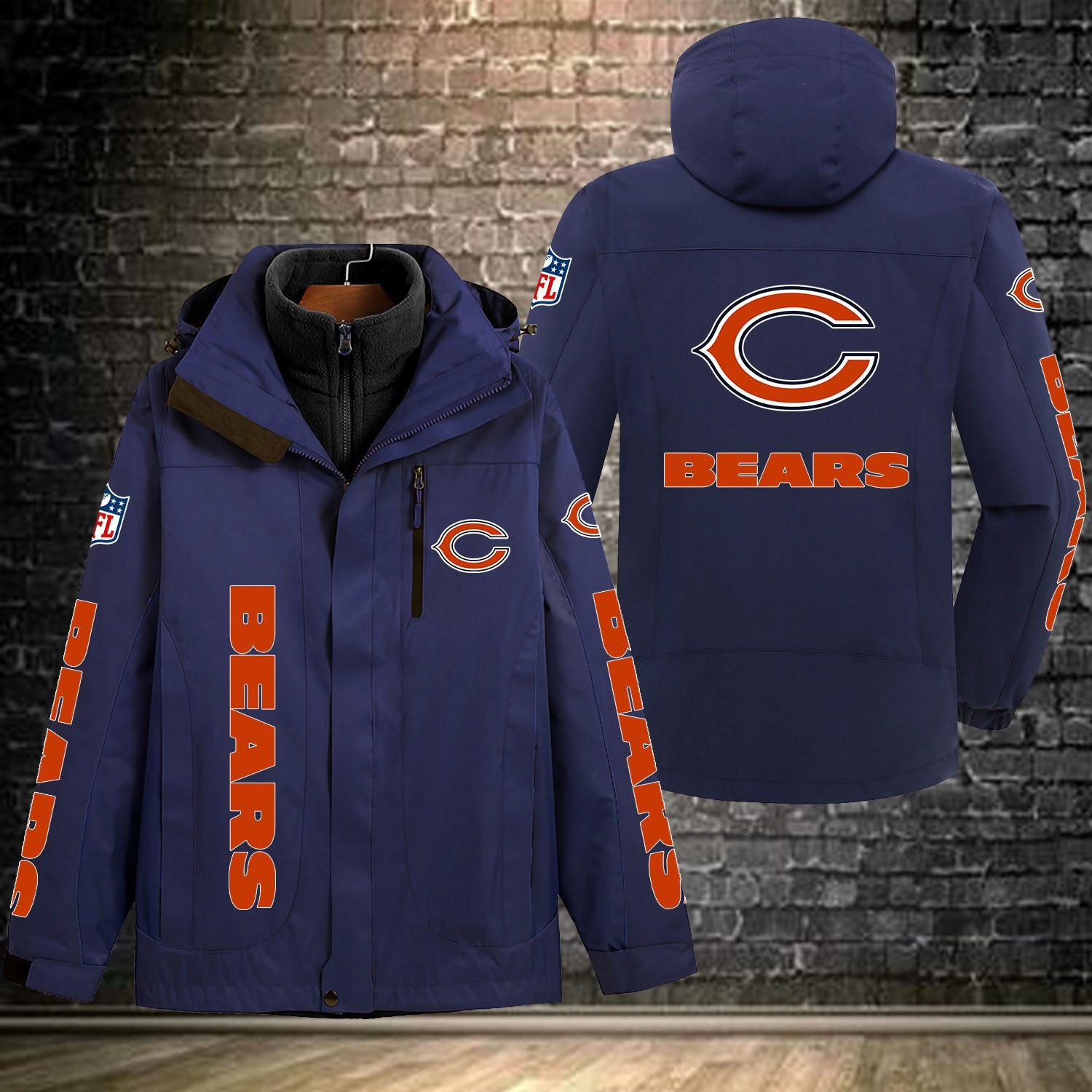 Chicago Bears NFL Personalized Windbreaker Jacket For Fan