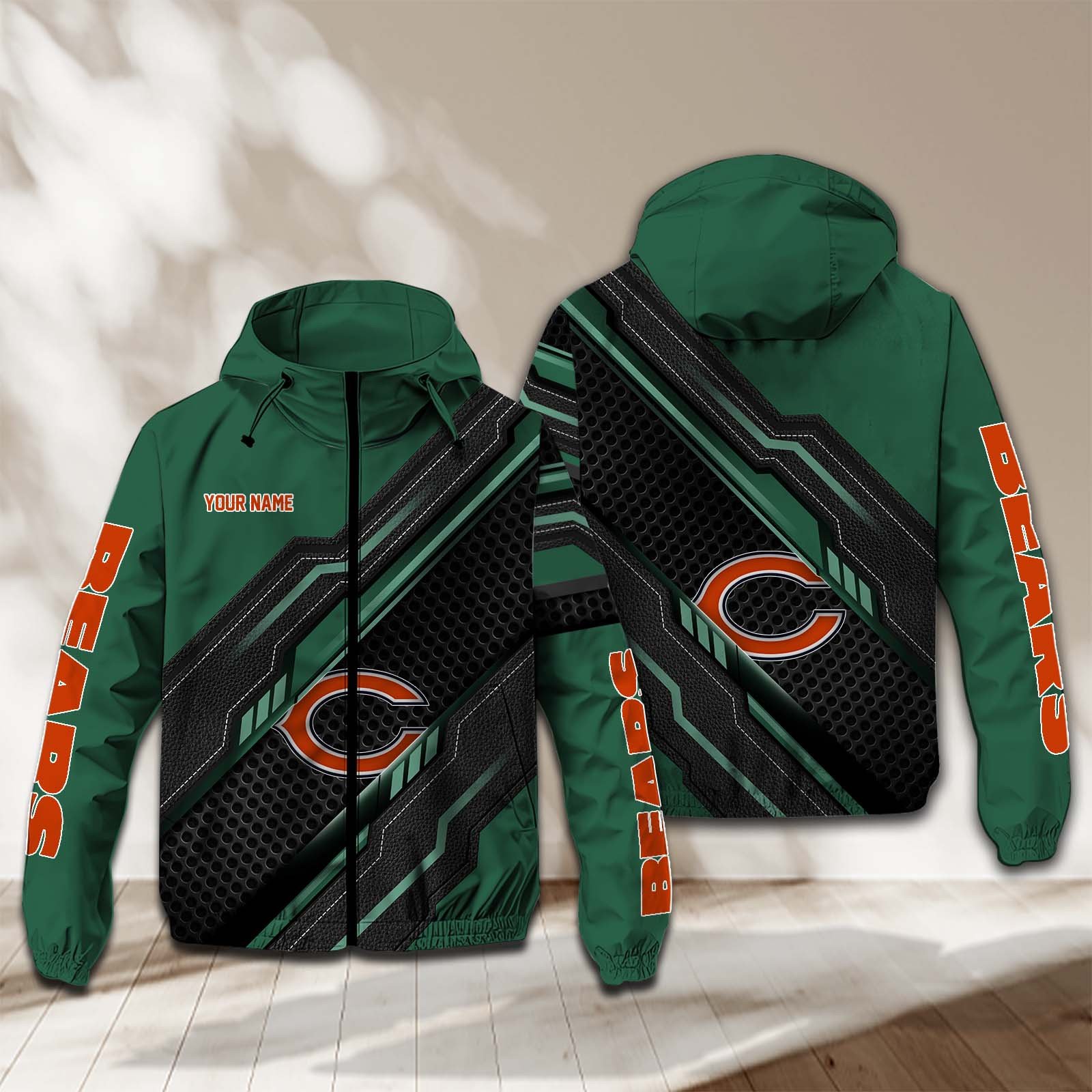 Chicago Bears NFL Personalized Windbreaker Jacket For Fan