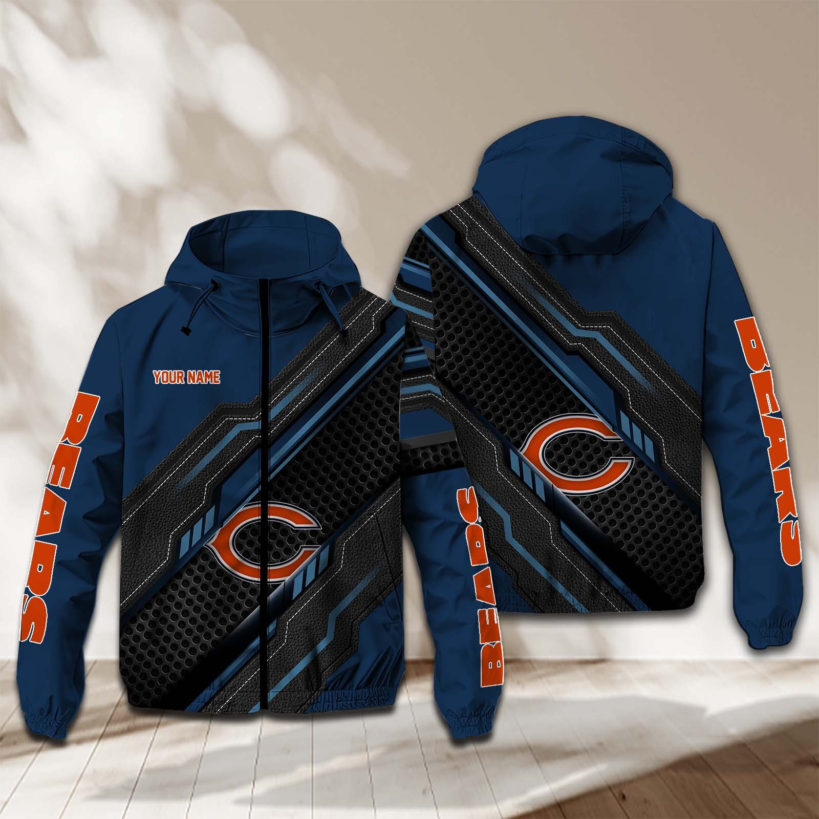 Chicago Bears NFL Personalized Windbreaker Jacket For Fan