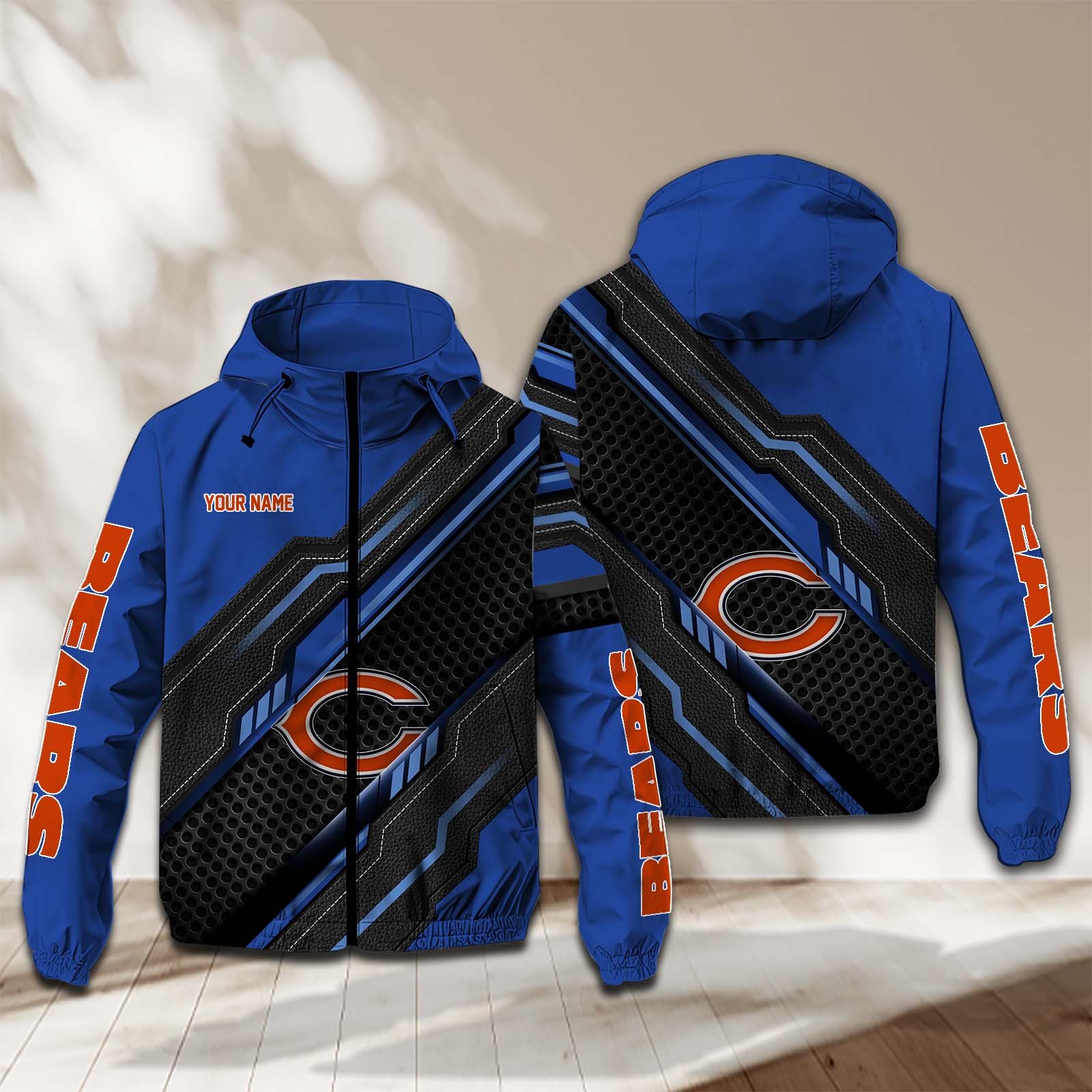 Chicago Bears NFL Personalized Windbreaker Jacket For Fan