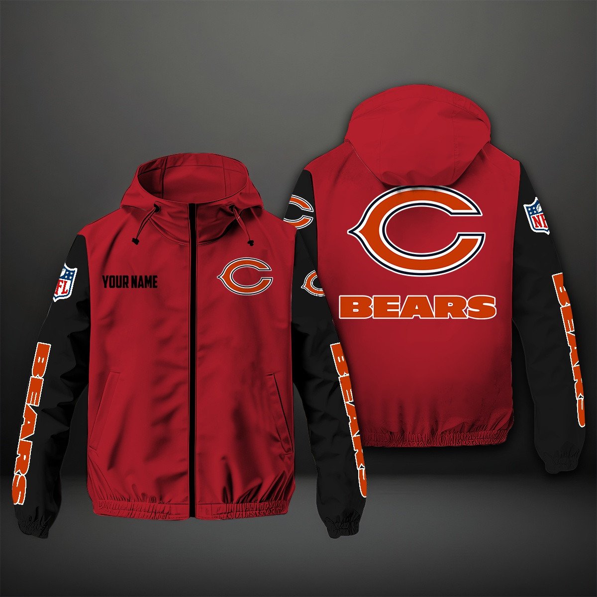 Chicago Bears NFL Personalized Windbreaker Jacket For Fan