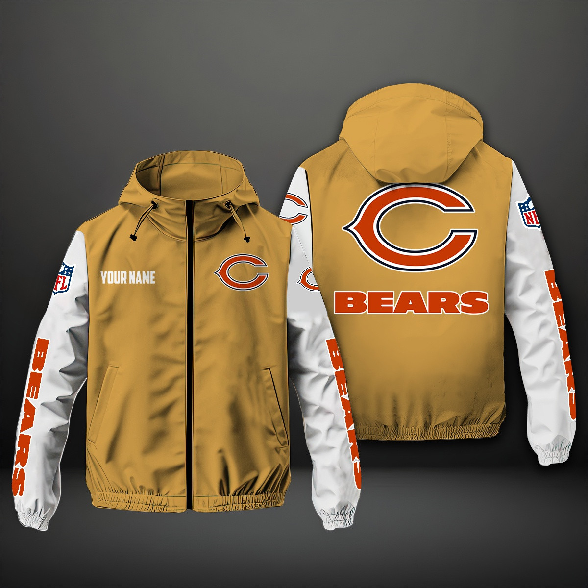 Chicago Bears NFL Personalized Windbreaker Jacket For Fan