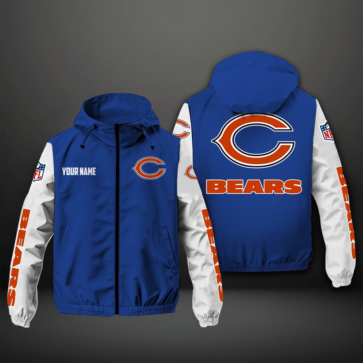 Chicago Bears NFL Personalized Windbreaker Jacket For Fan