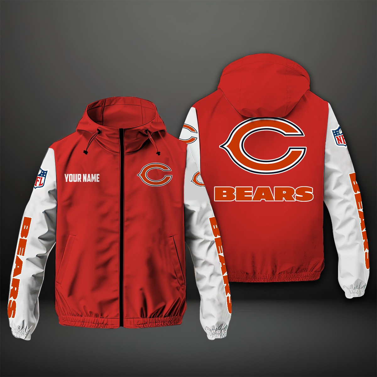 Chicago Bears NFL Personalized Windbreaker Jacket For Fan