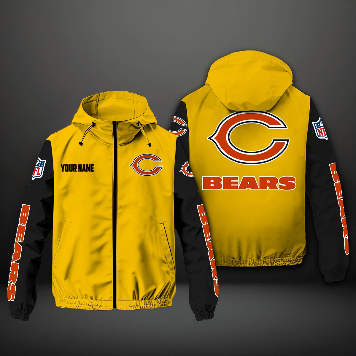 Chicago Bears NFL Personalized Windbreaker Jacket For Fan