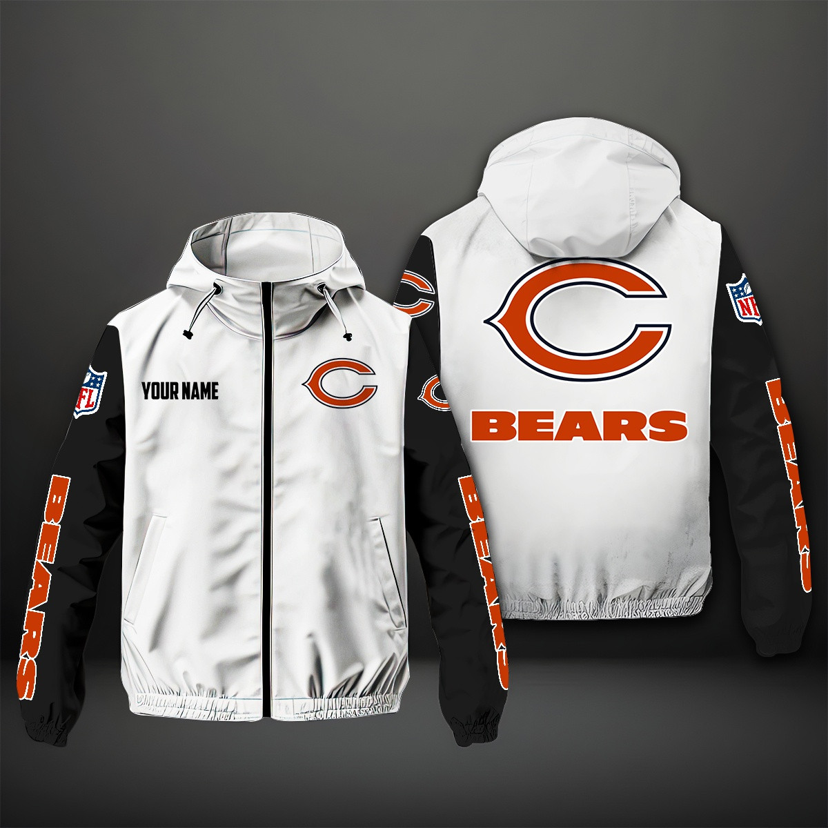 Chicago Bears NFL Personalized Windbreaker Jacket For Fan