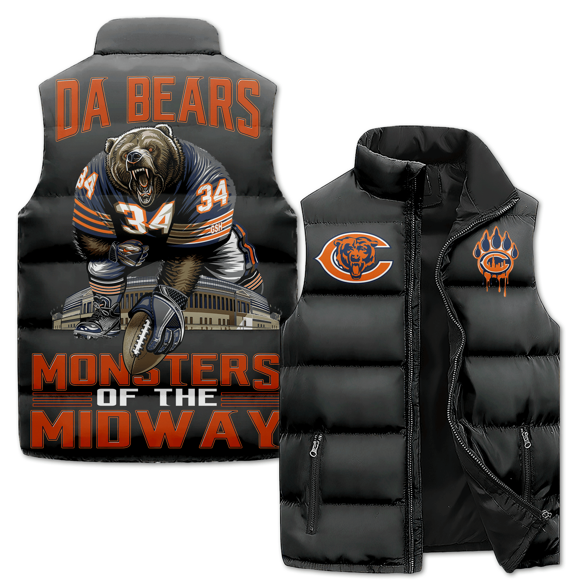 Chicago Bears NFL Sleeveless Puffer Jacket