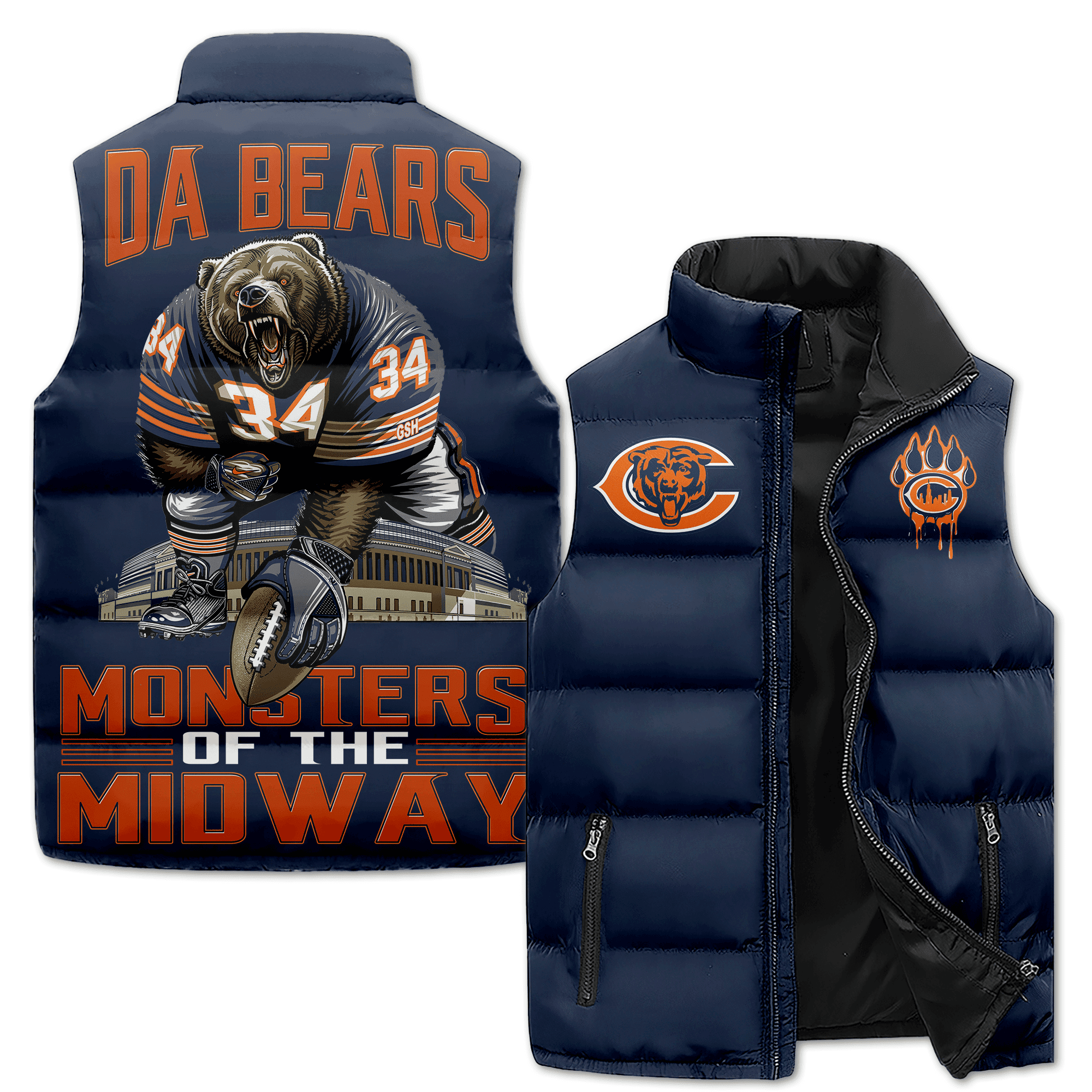 Chicago Bears NFL Sleeveless Puffer Jacket