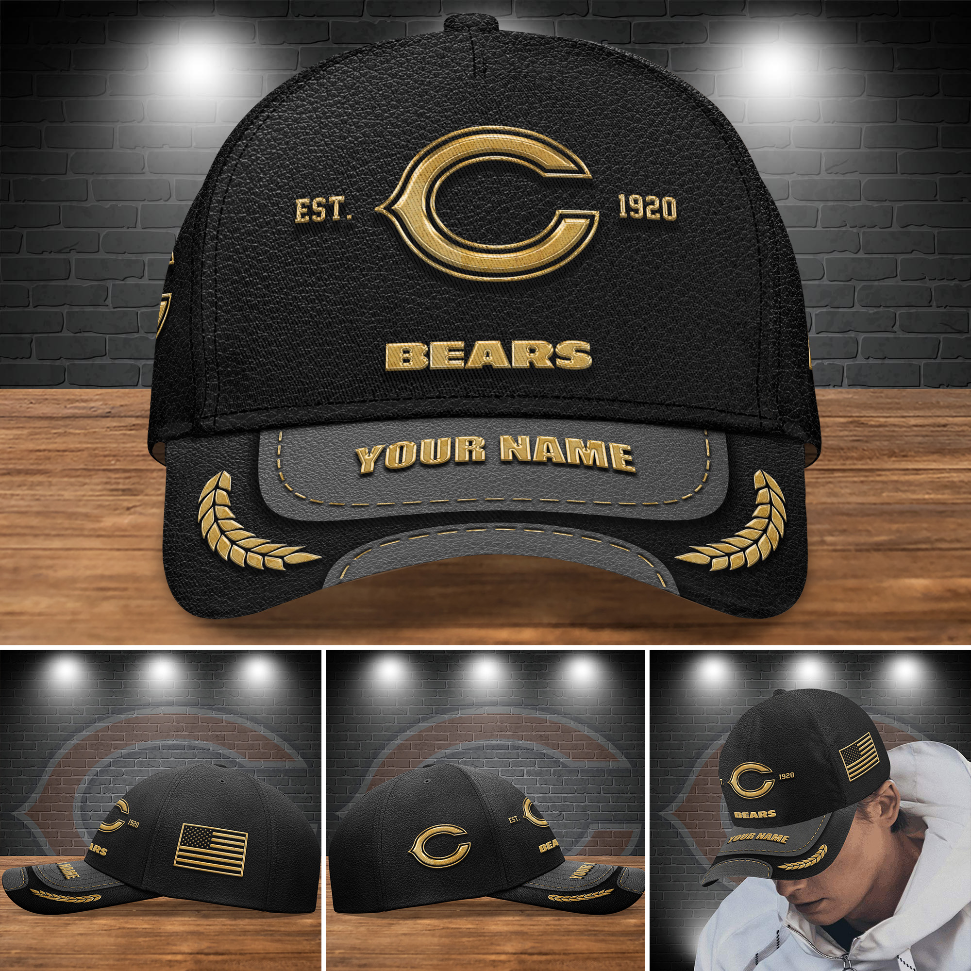 Chicago Bears Personalized Classic Cap AZCCAP122