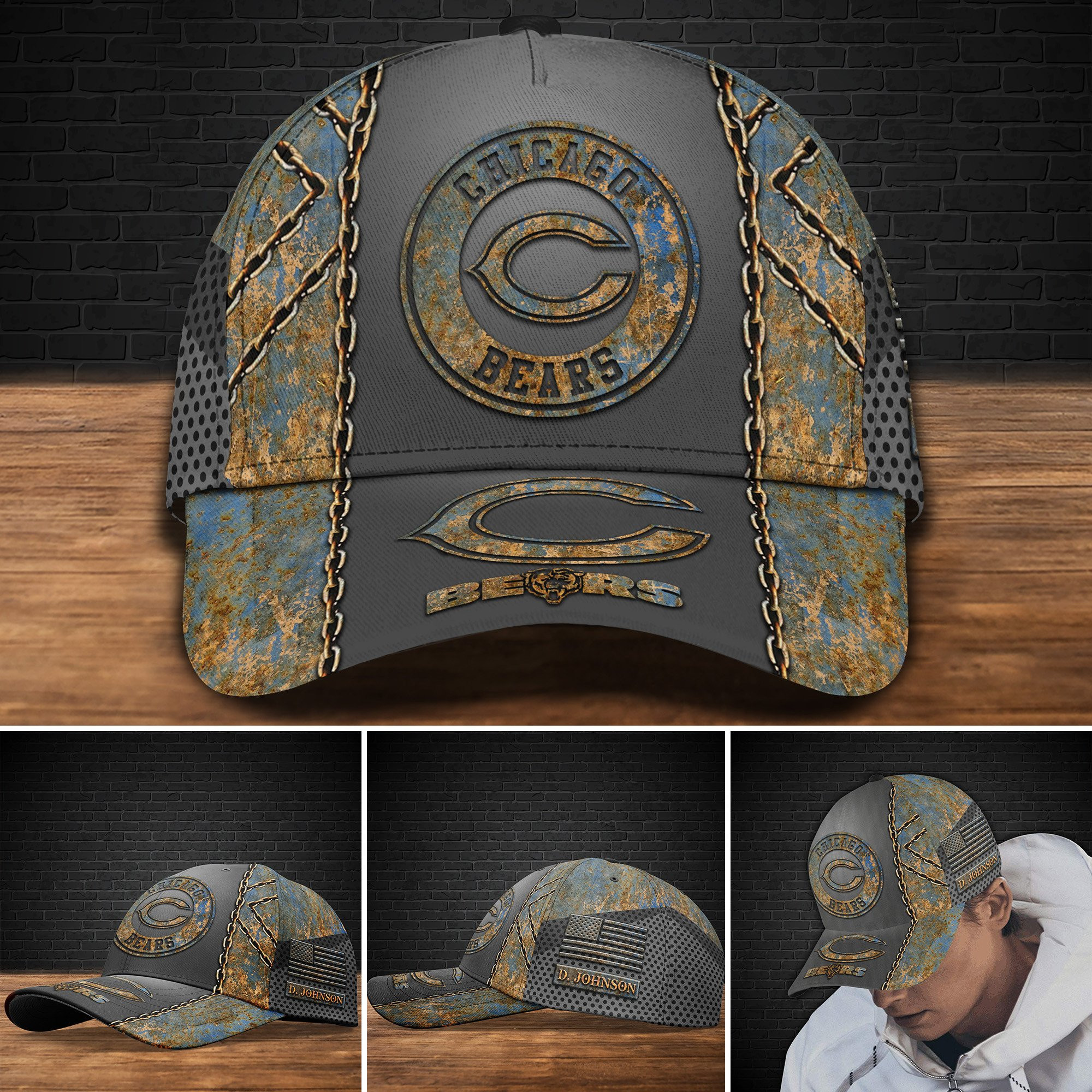 Chicago Bears Personalized Classic Cap BB12