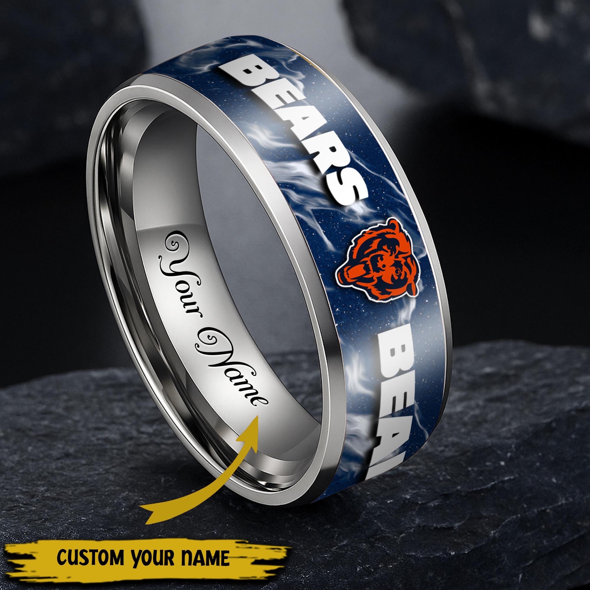 Chicago Bears Stainless Steel Rings Comes With Box 2025 Versions, Gifts For Fan