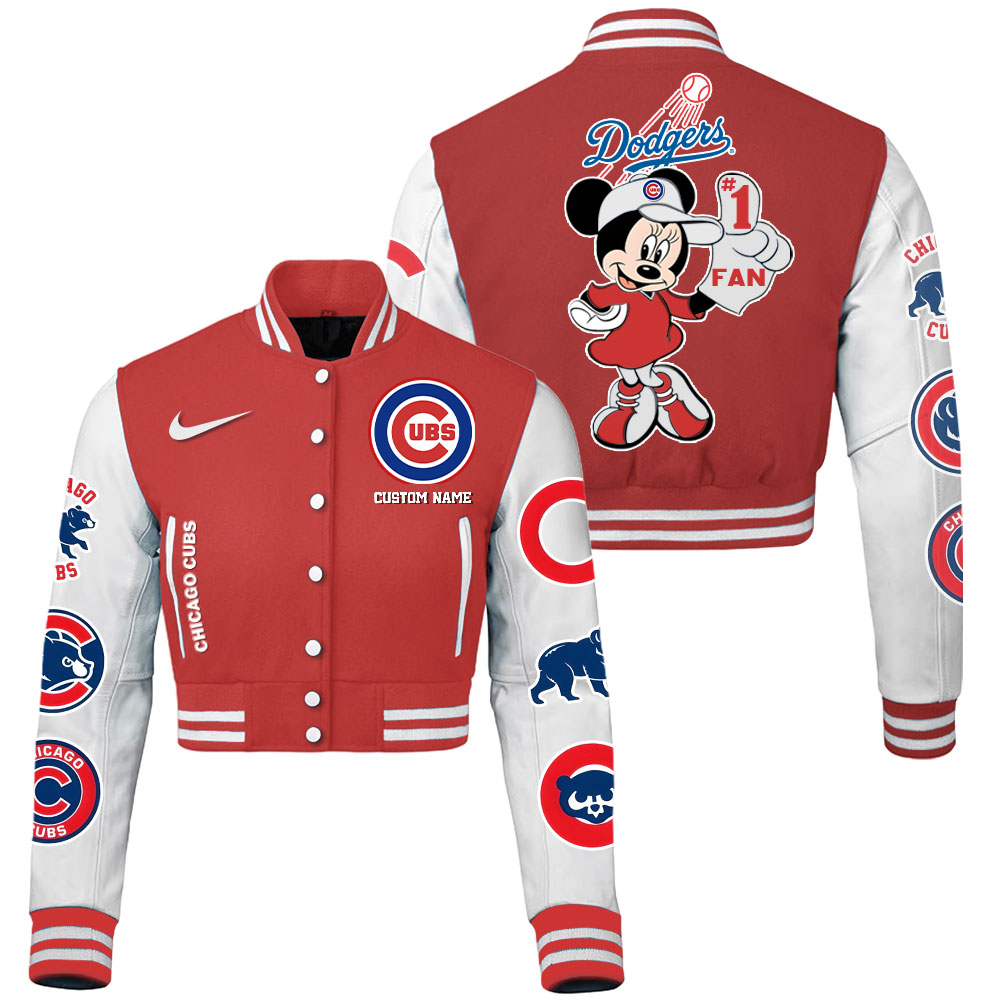 Chicago Cubs MLB Style Cropped Baseball Jacket For Fans