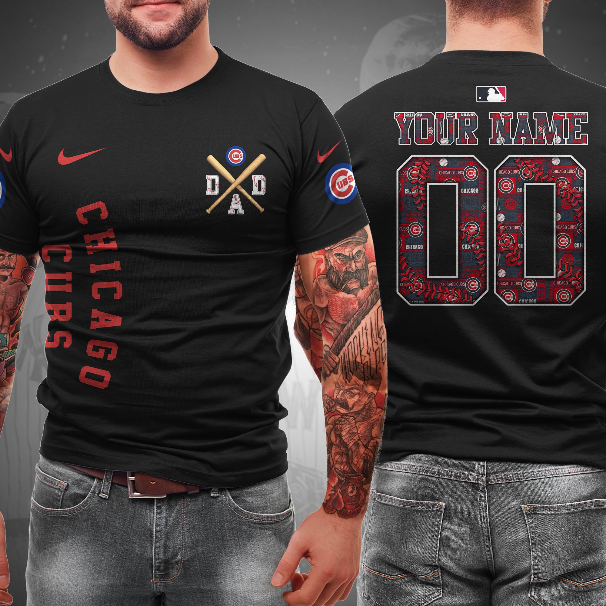Chicago Cubs T-Shirt Custom Name And Number, Sport Team Shirt, Gifts For Dad 