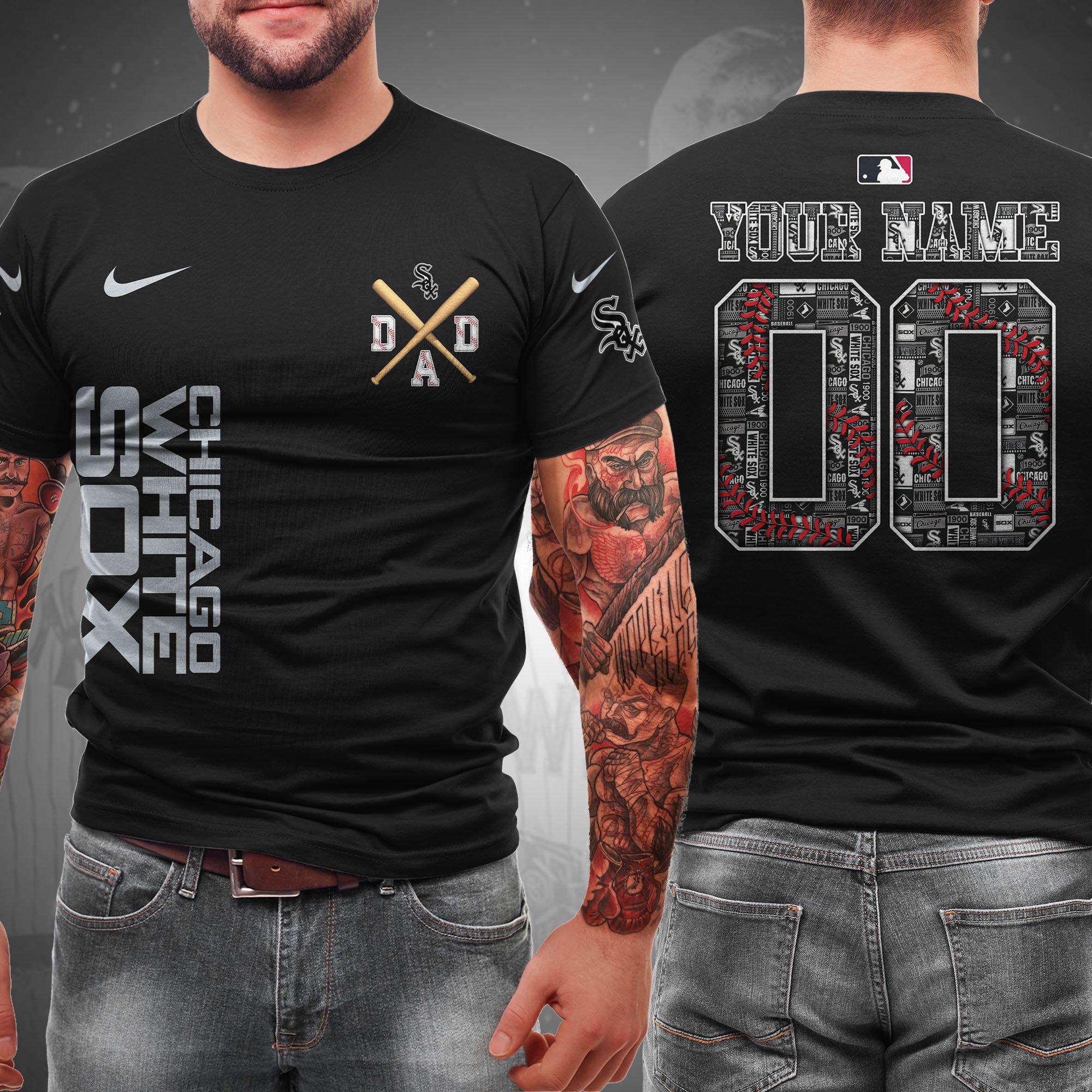 Chicago White Sox T-Shirt Custom Name And Number, Sport Team Shirt, Gifts For Dad 