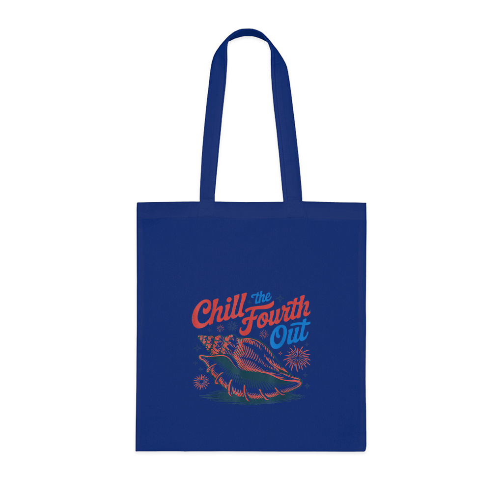 Chill The Fourth Out Funny Seashell Tote Bag