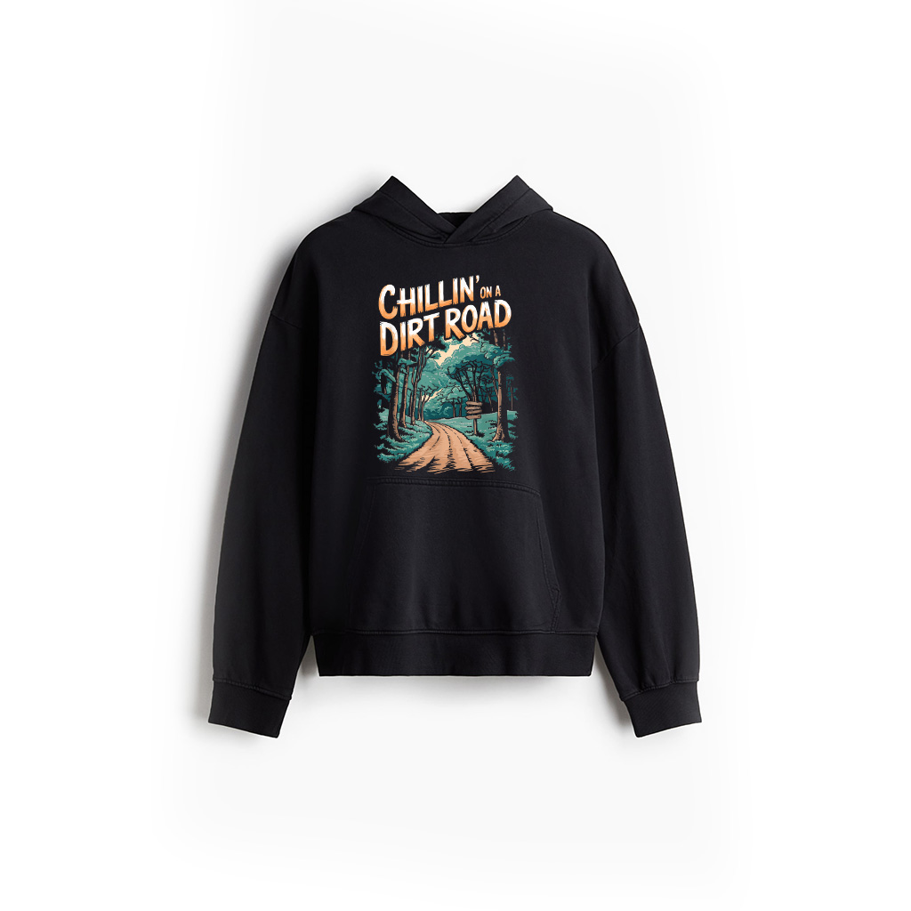 Chillin On A Dirt Road Folk Style Western Country Music Hoodie