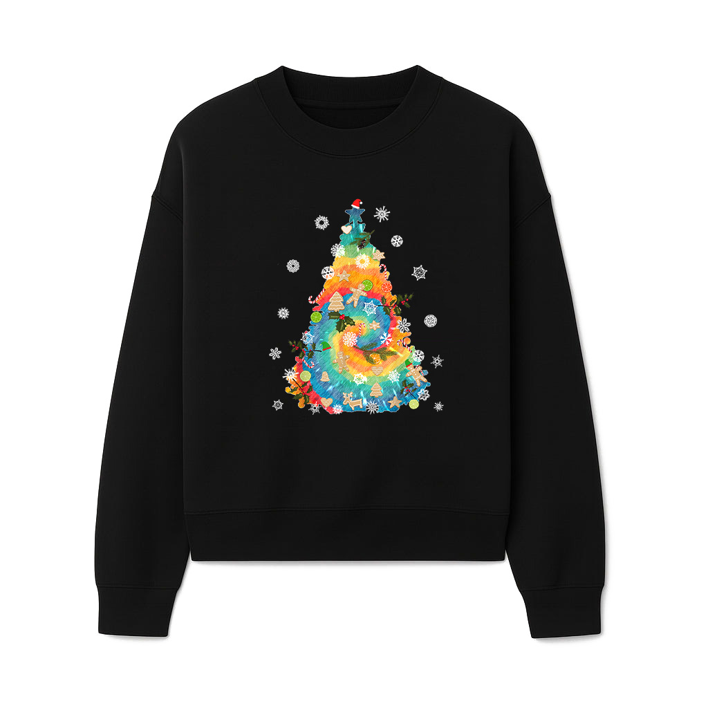 Christmas 60S Vintage Retro Rainbow Christmas Tree Sweatshirts 06-10-2025