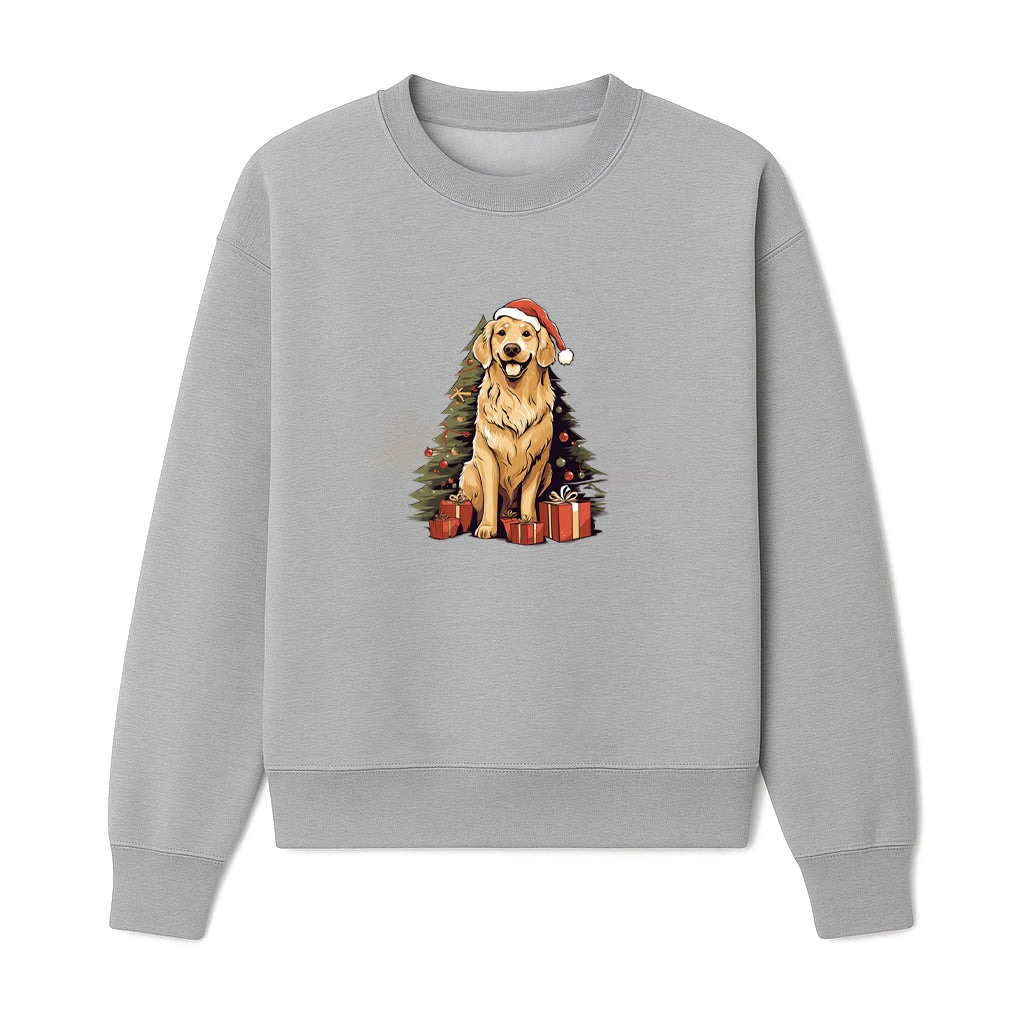 Christmas Tree And Funny Santa Golden Retriever Christmas Sweatshirts 06-10-2025