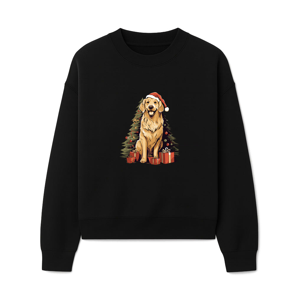 Christmas Tree And Funny Santa Golden Retriever Christmas Sweatshirts 06-10-2025