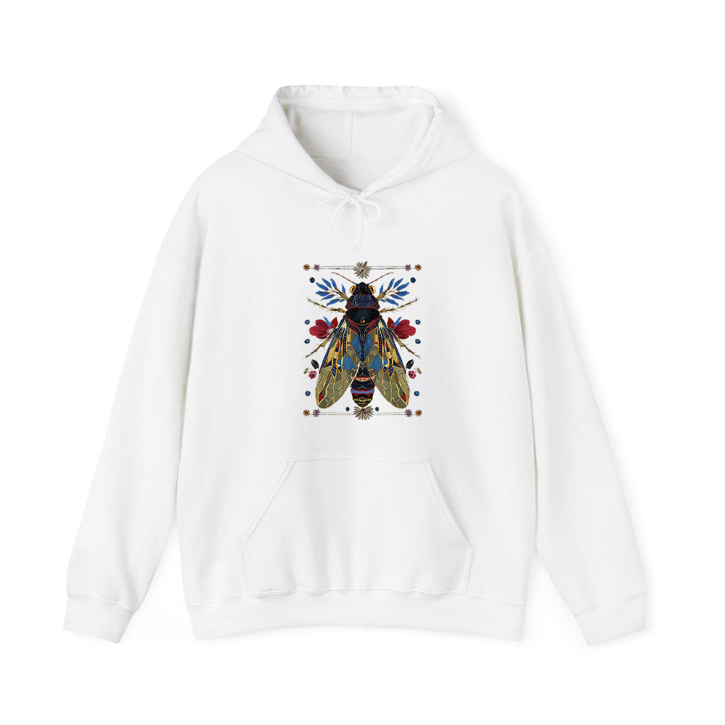 Cicada Flowers Insect Bug Vintage Tattoo Artist Entomology Hoodie