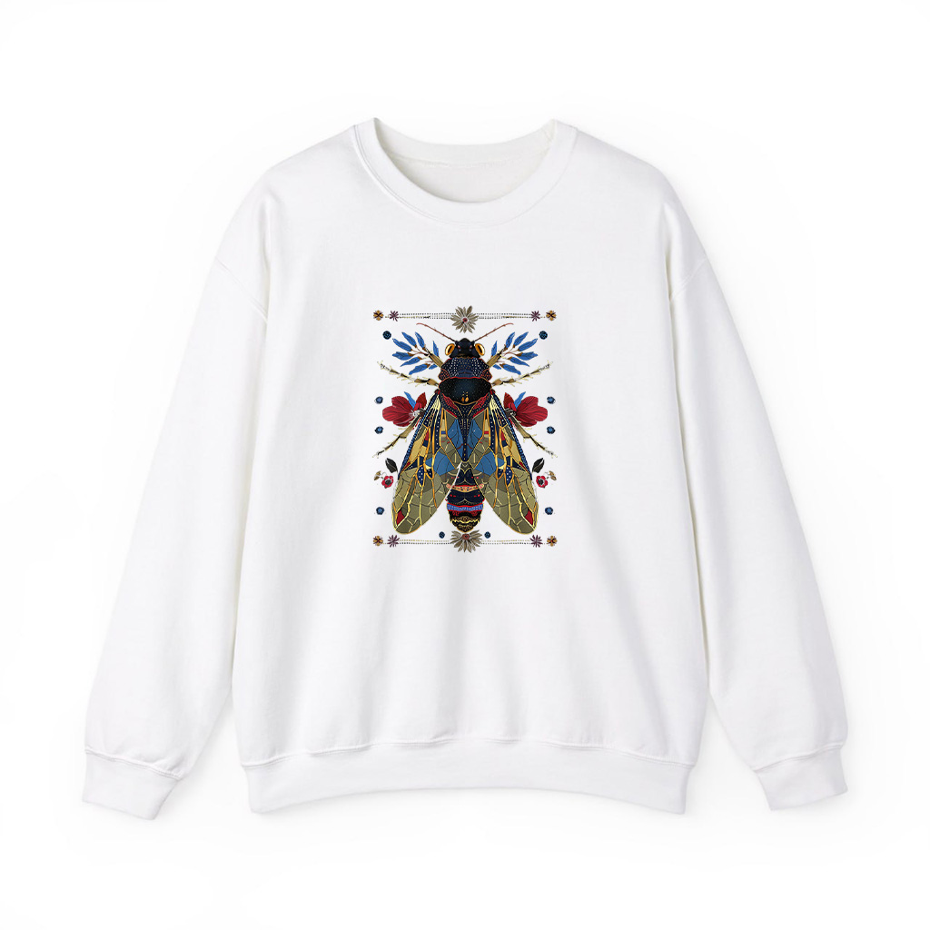 Cicada Flowers Insect Bug Vintage Tattoo Artist Entomology Sweatshirts