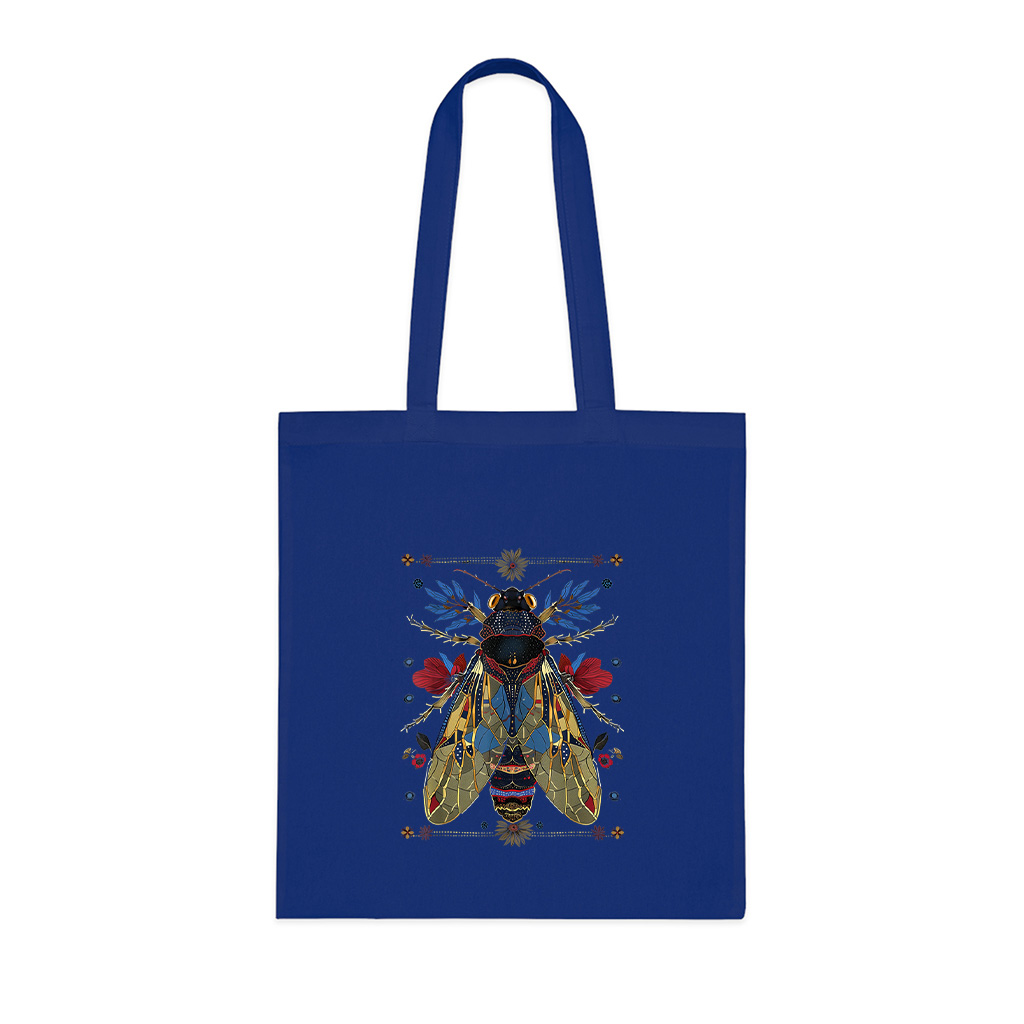 Cicada Flowers Insect Bug Vintage Tattoo Artist Entomology Tote Bag