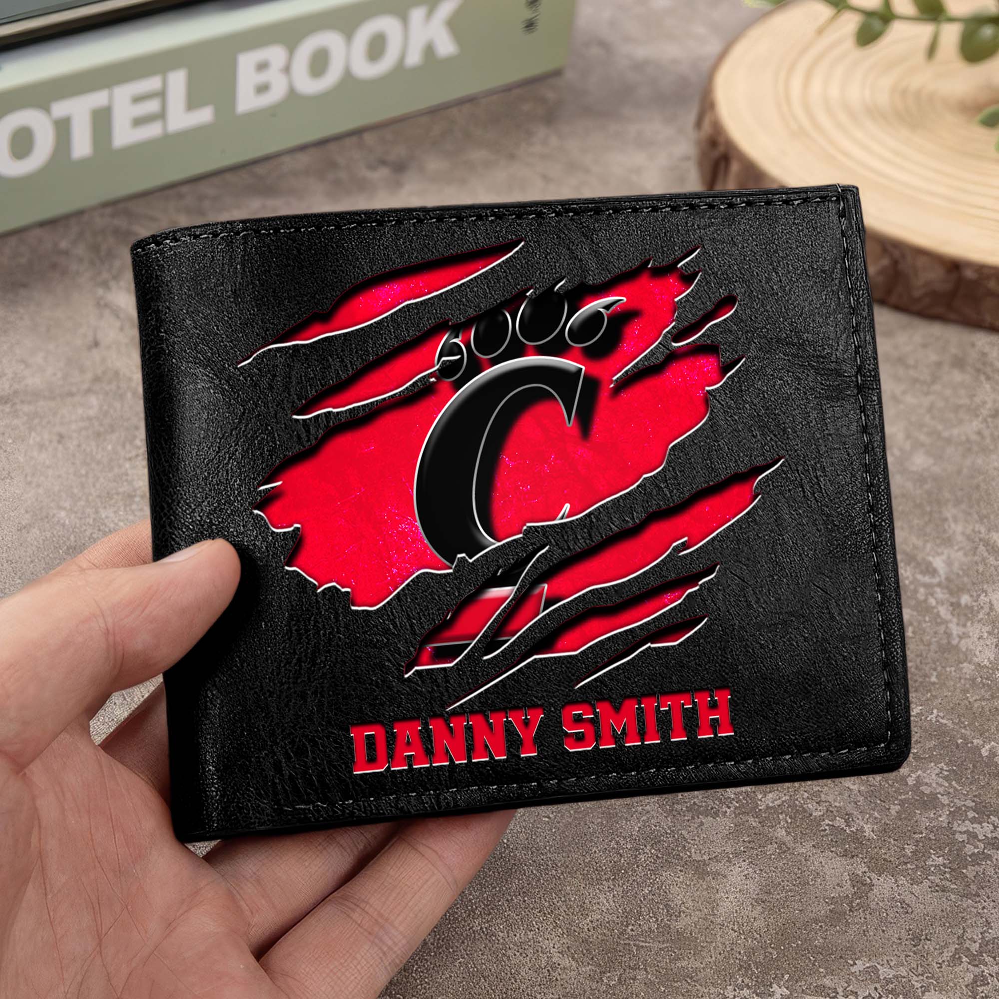 Cincinnati Bearcats Men Wallet Custom Your Name, Football Team Men Wallet For Fans, Gifts For Football Lovers