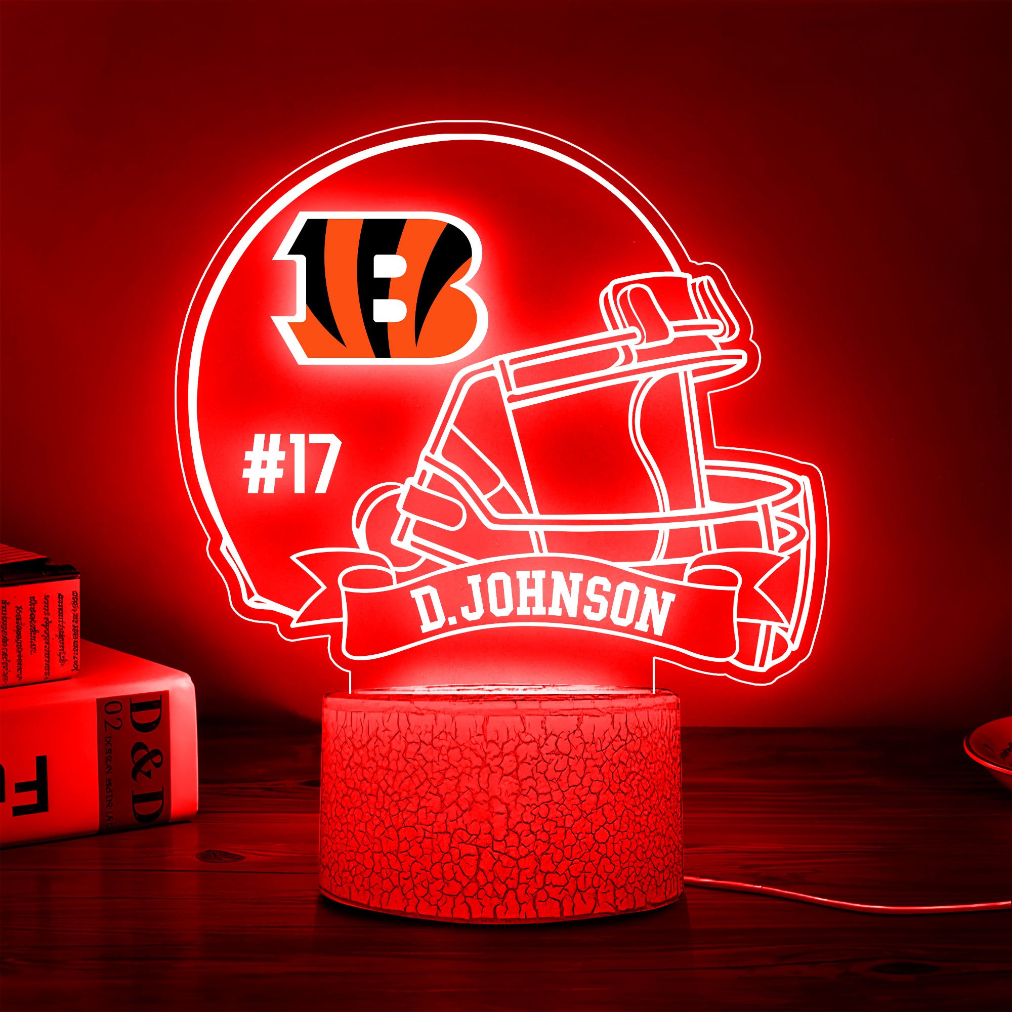 Cincinnati Bengals 3D Led Lamp Custom Name And Number, Sport Lamp, Home Decor 