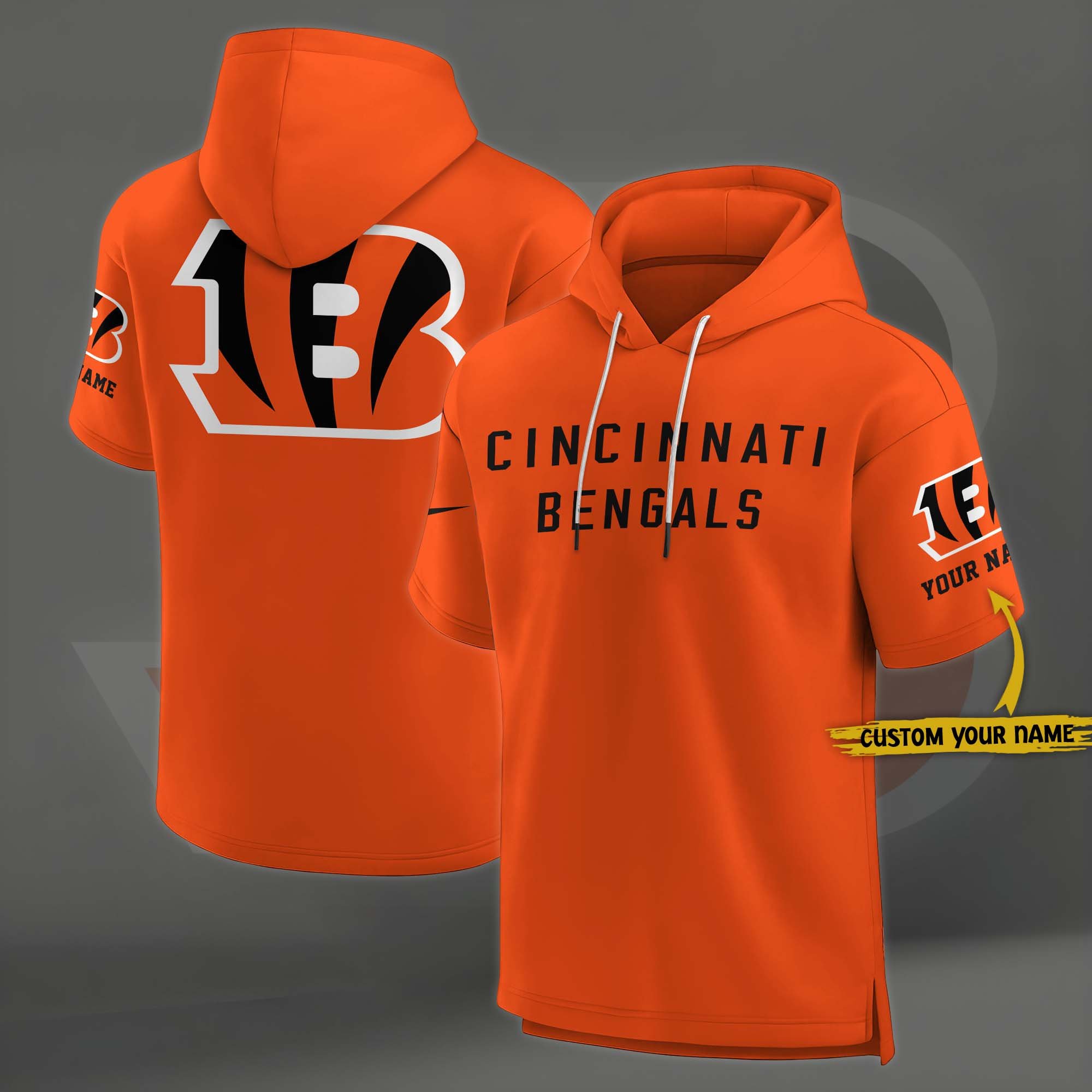 Cincinnati Bengals Elements Future Ground Lettering Short Sleeve Pullover Hoodie Custom Name, Gifts For Football Lovers EHIVM 03121220