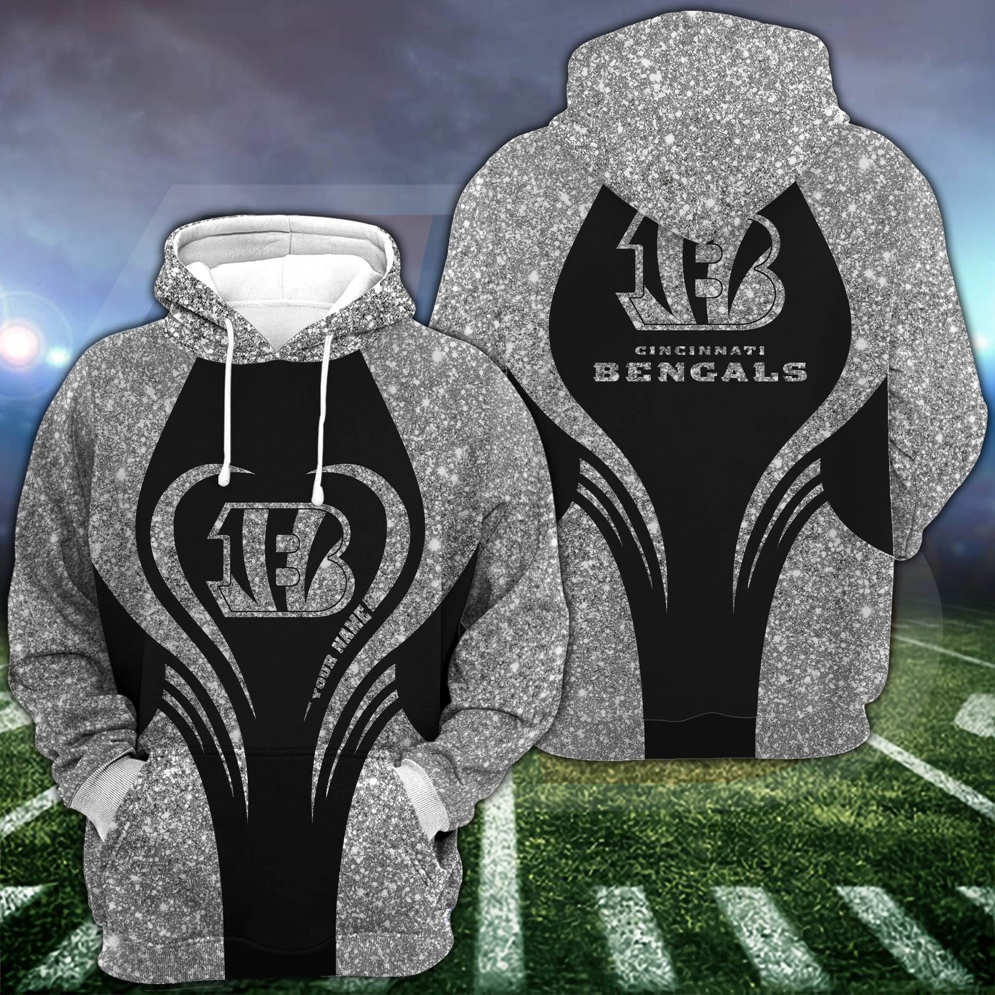 Cincinnati Bengals Hoodie #038 Leggings Set For Women Custom Your Name, Leggings Sport, Football Fan Gift 