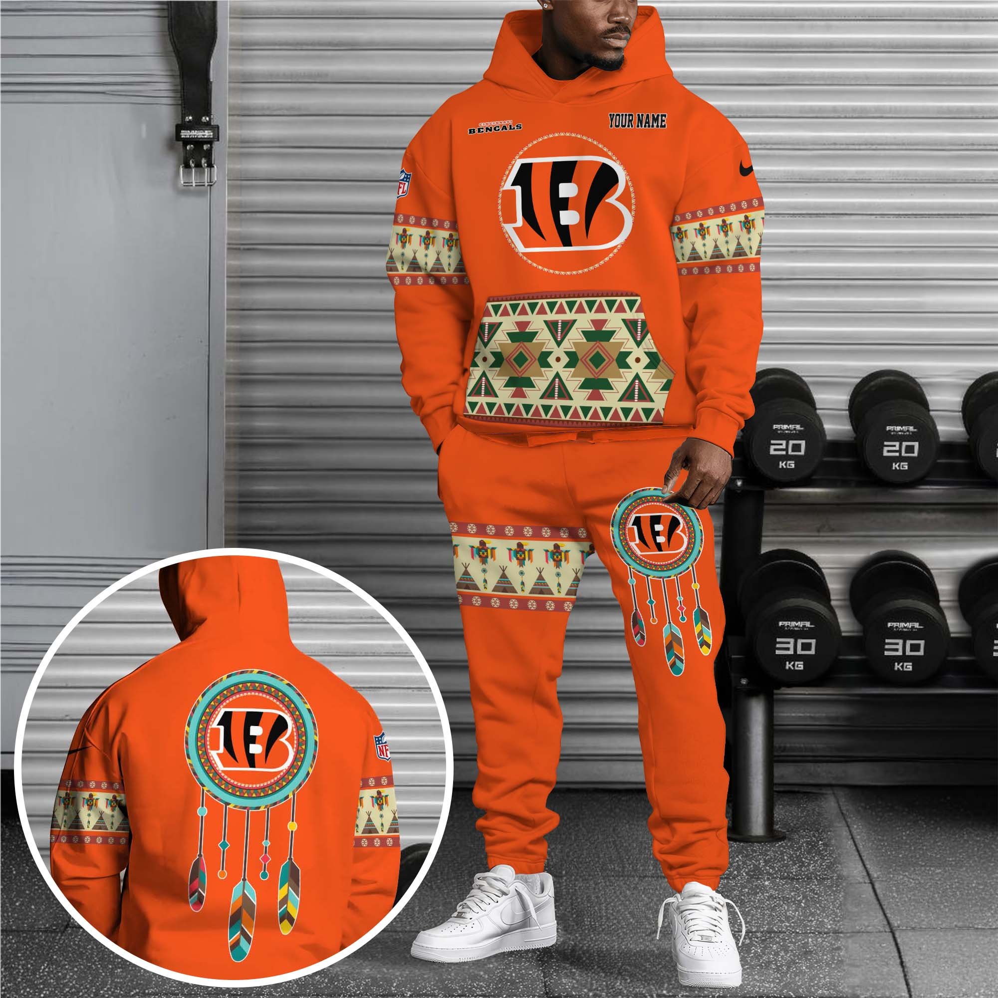 Cincinnati Bengals Hoodie Sweatpants Set Custom Your Name, Sport Hoodie Sweatpants Set, Sport Gifts For Fan
