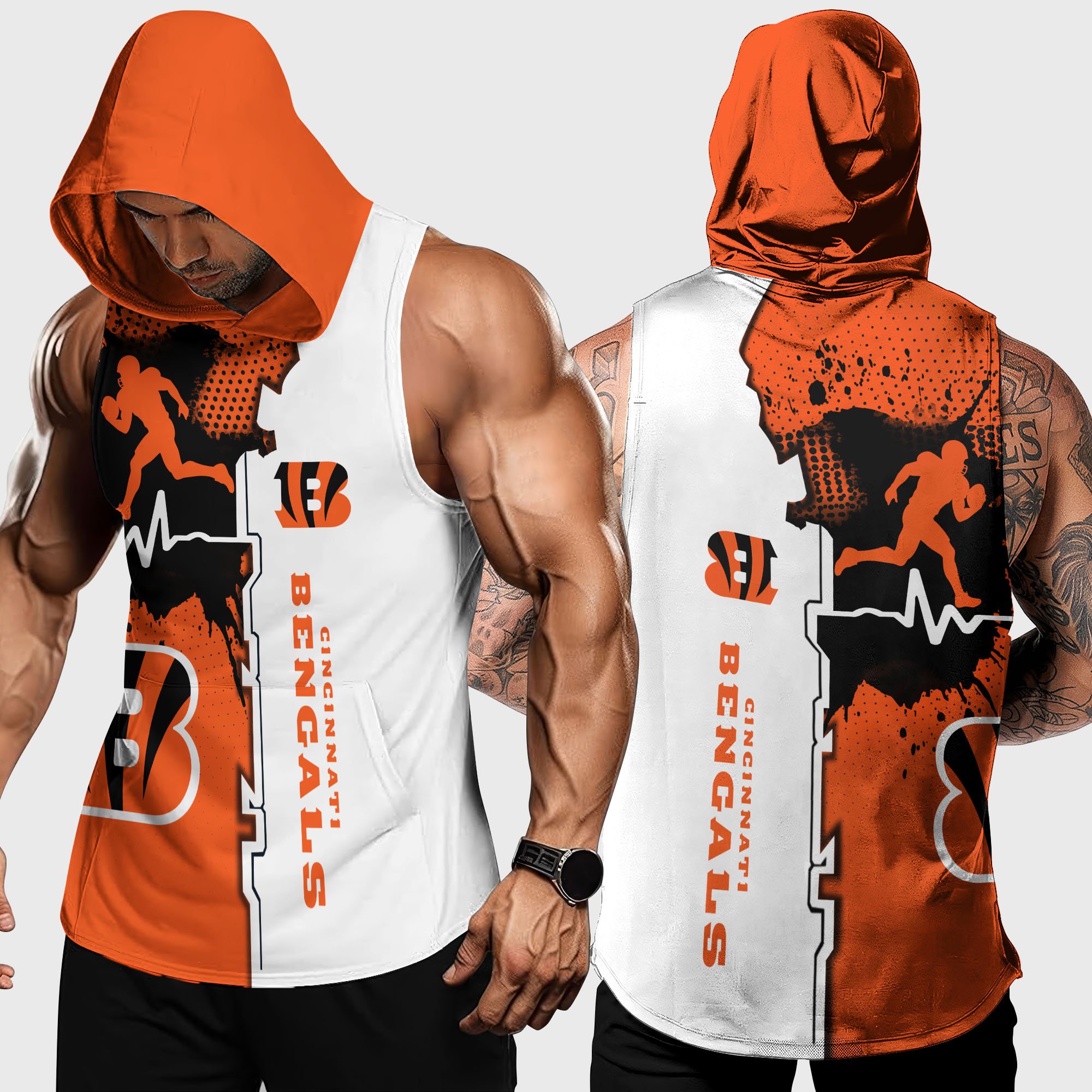 Cincinnati Bengals Hoodie Tanktop Custom Your Name, Football Team Hoodie Tanktop, Gift For Football Lovers