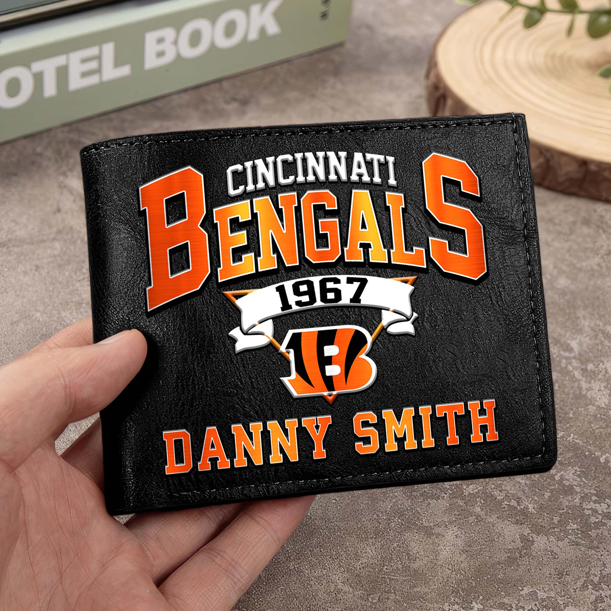 Cincinnati Bengals Men Wallet Custom Your Name, Football Team Men Wallet For Fans, Gifts For Football Lovers