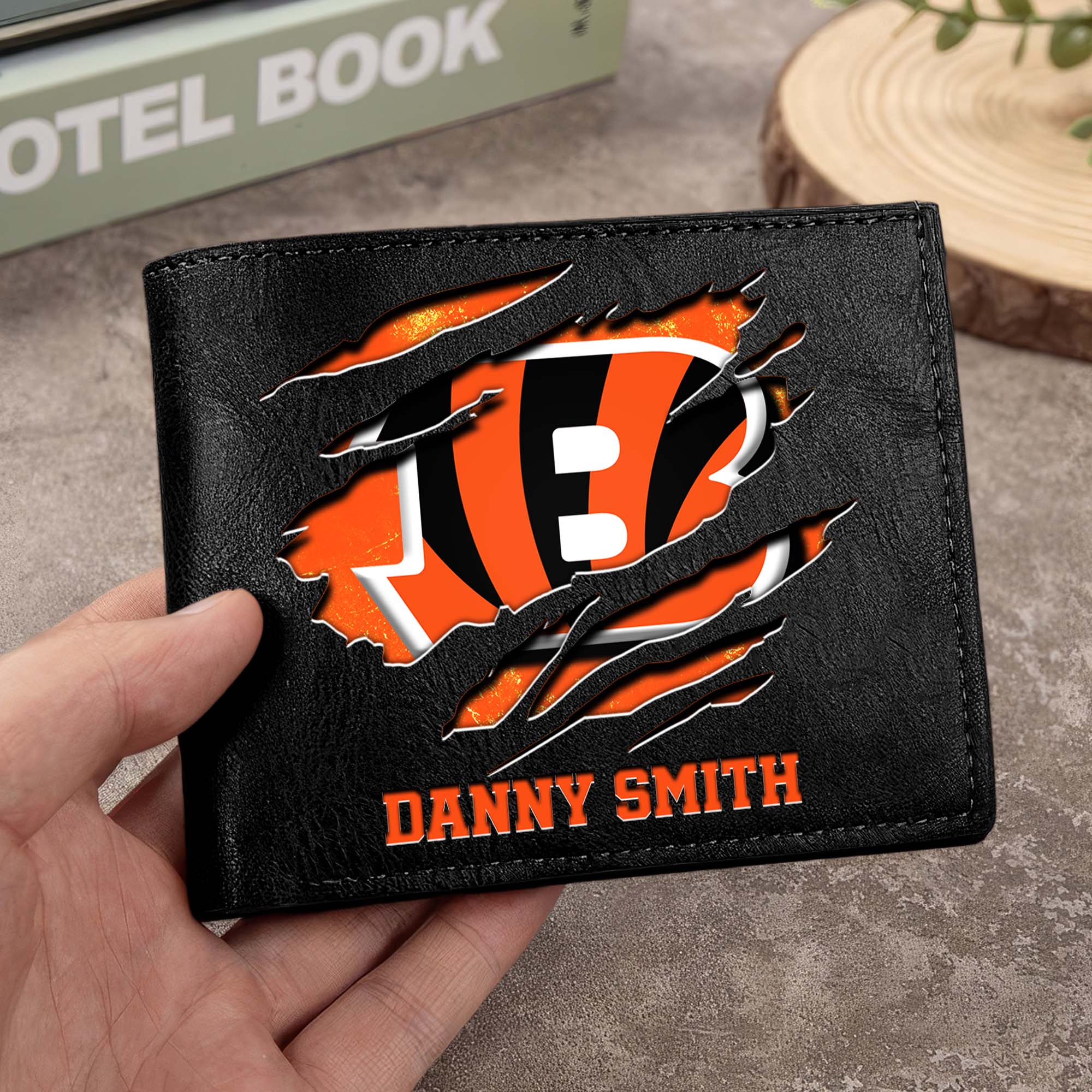 Cincinnati Bengals Men Wallet Custom Your Name, Football Team Men Wallet For Fans, Gifts For Football Lovers