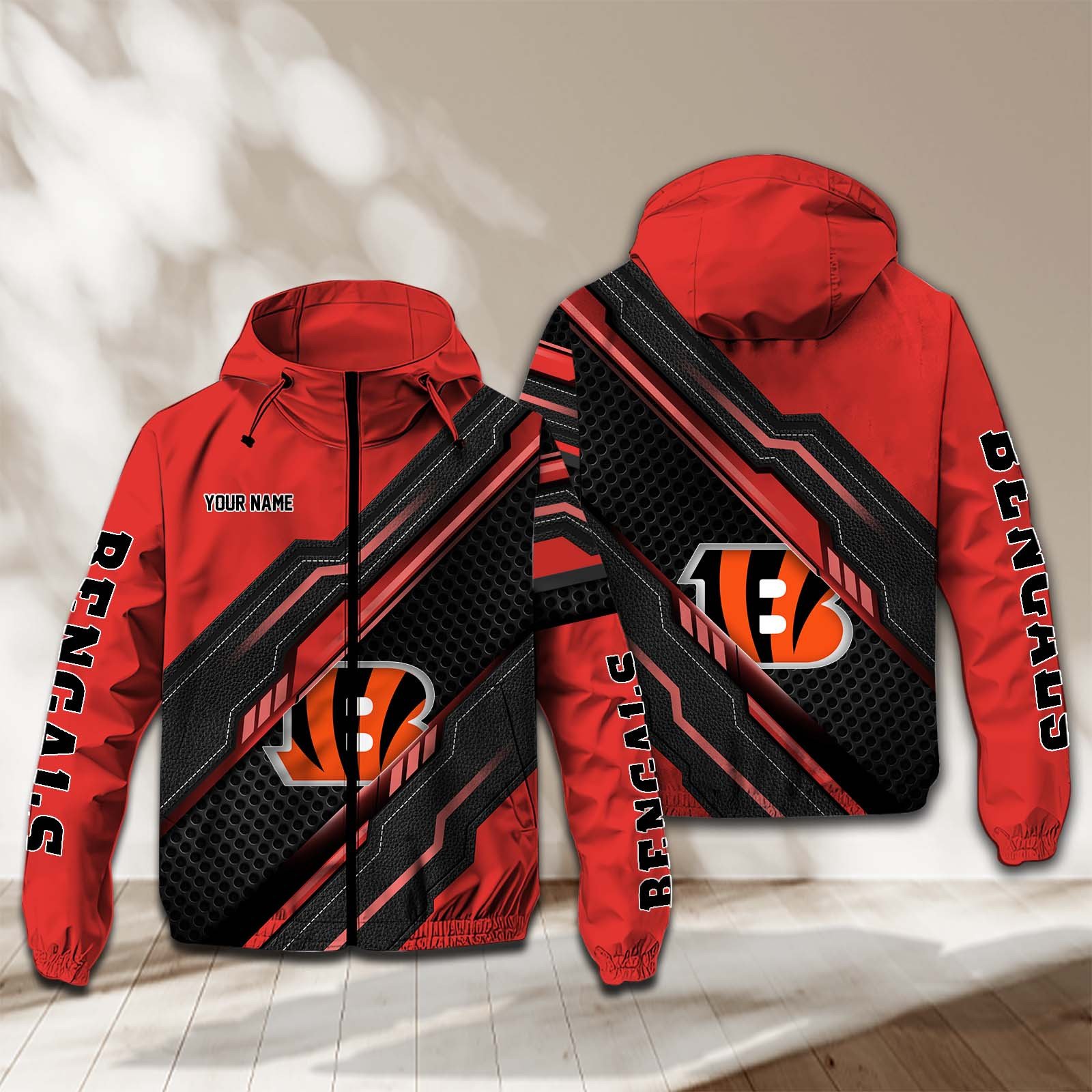 Cincinnati Bengals NFL Personalized Windbreaker Jacket For Fan