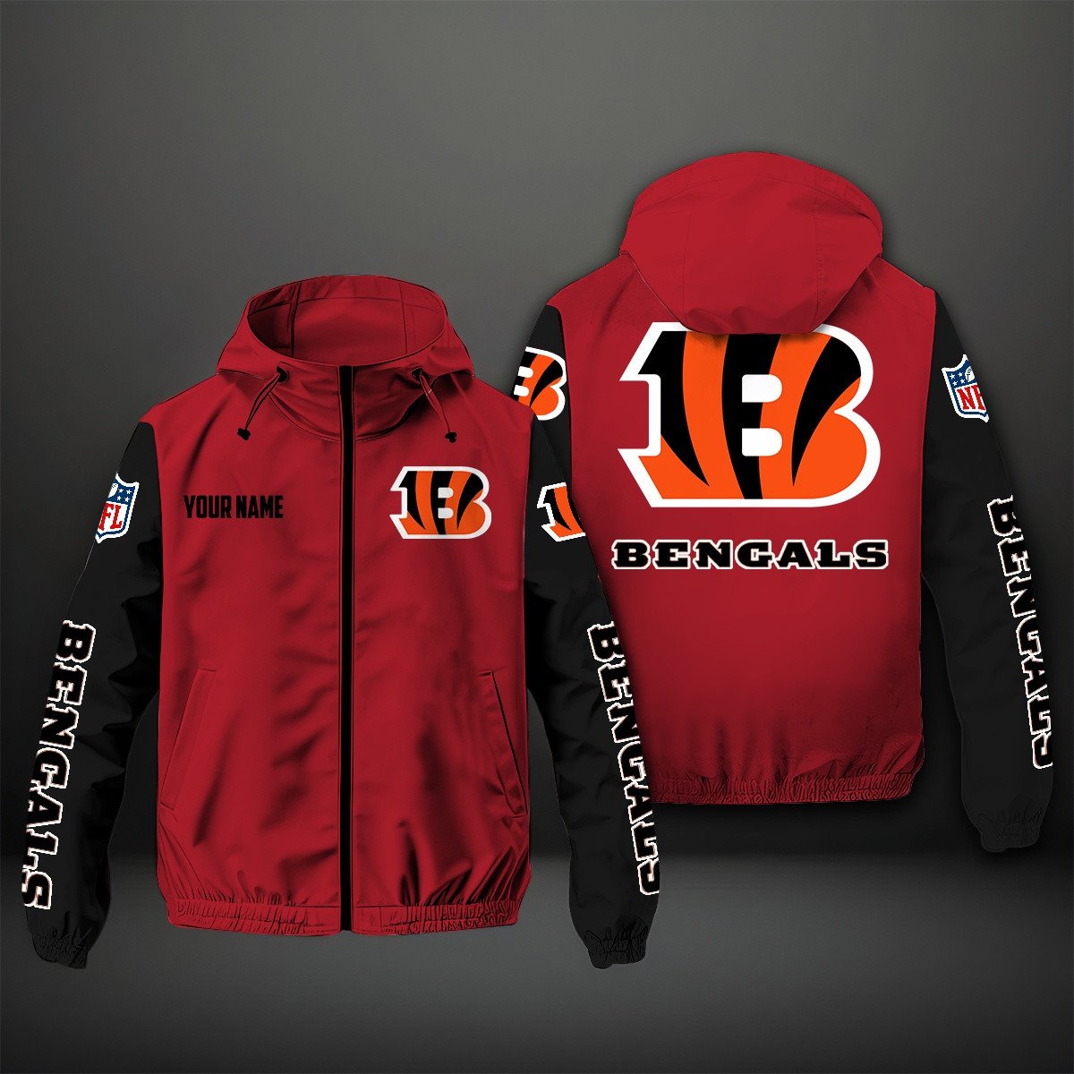 Cincinnati Bengals NFL Personalized Windbreaker Jacket For Fan