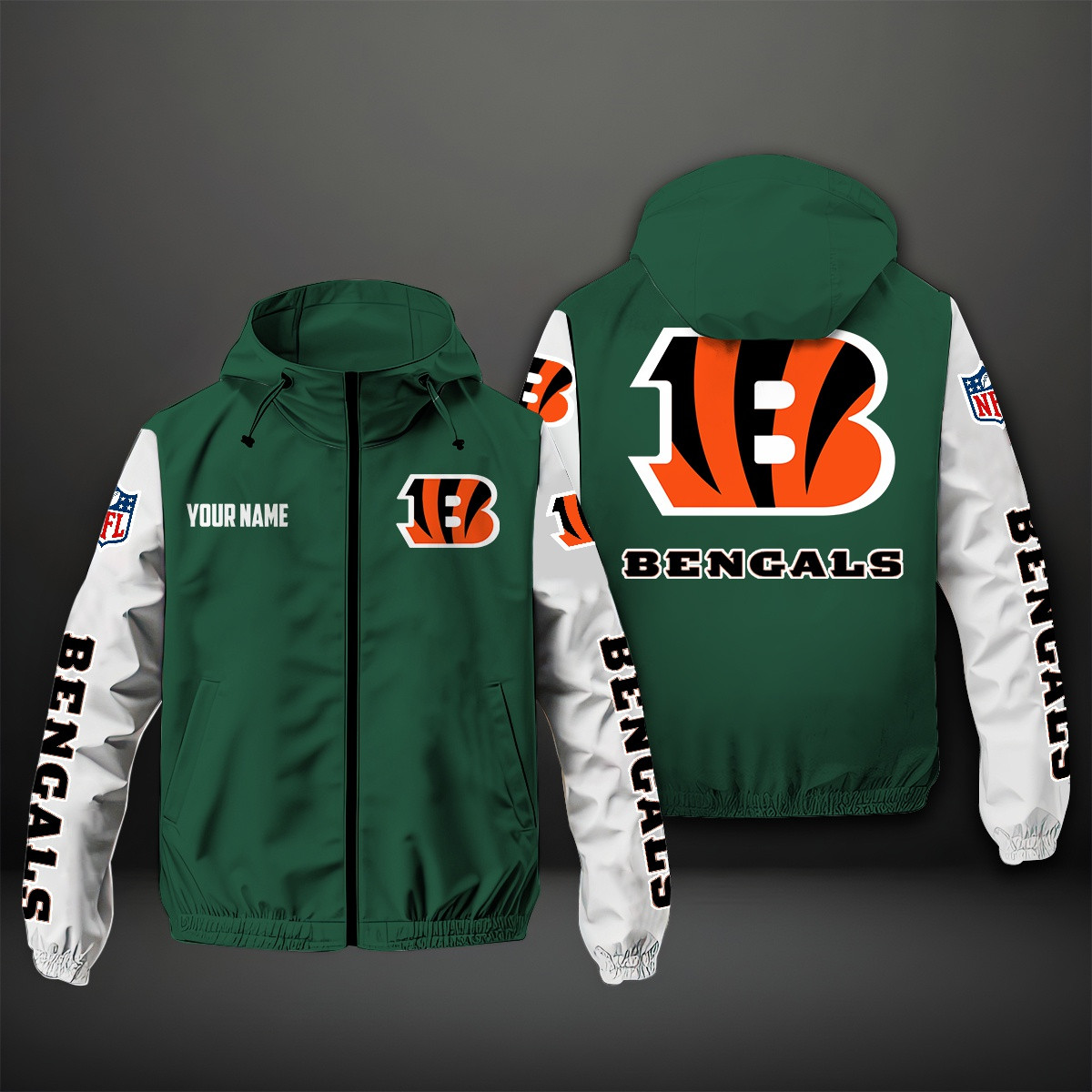Cincinnati Bengals NFL Personalized Windbreaker Jacket For Fan